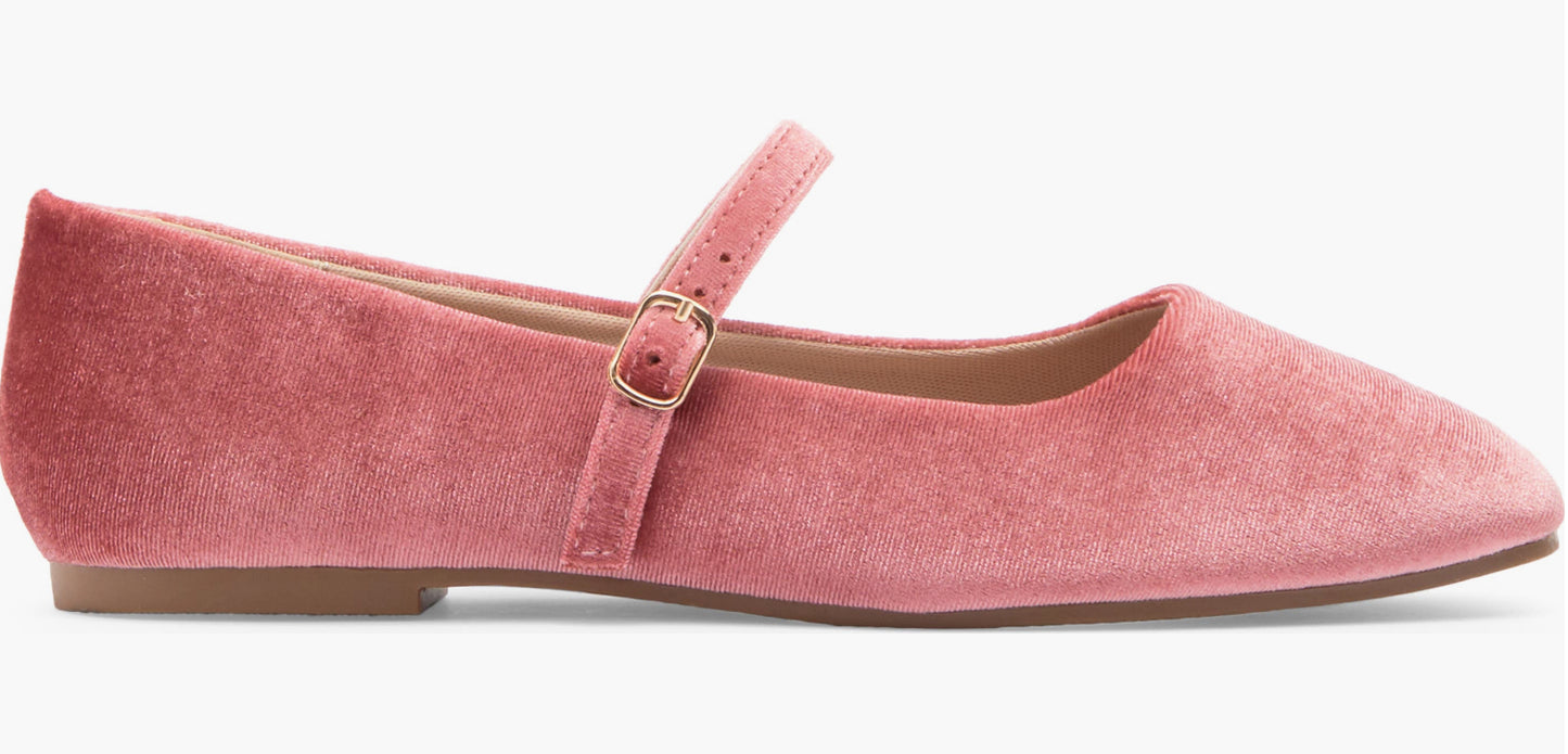 Mary Jane Ballet Flats Mauve/Velvet