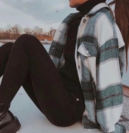 Boyfriend Plaid flannel Trucker shirt jacket
