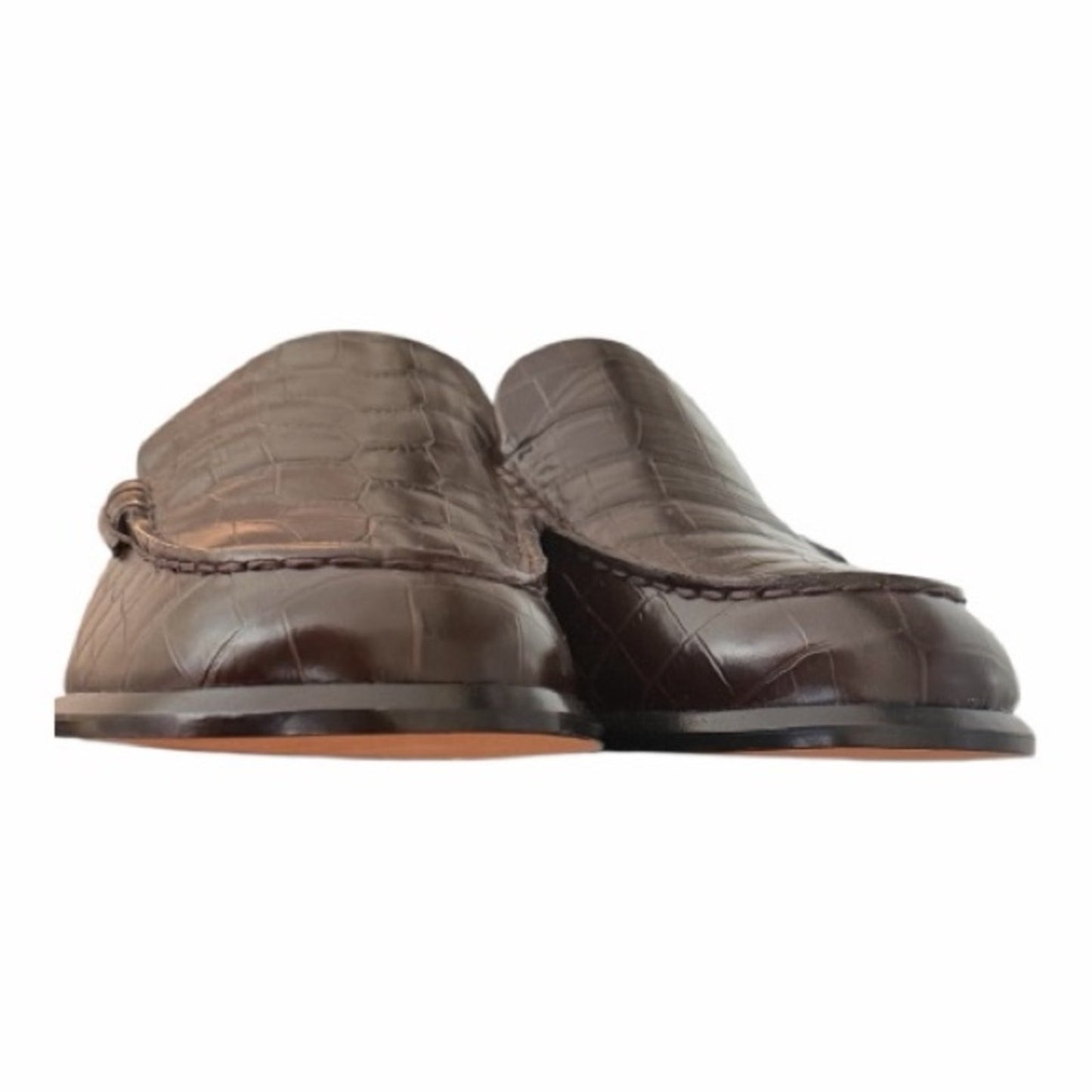 Vince Naomi Cacao Brown Croc-Embossed Leather Loafers |NIB | 7.5 | Made in Italy