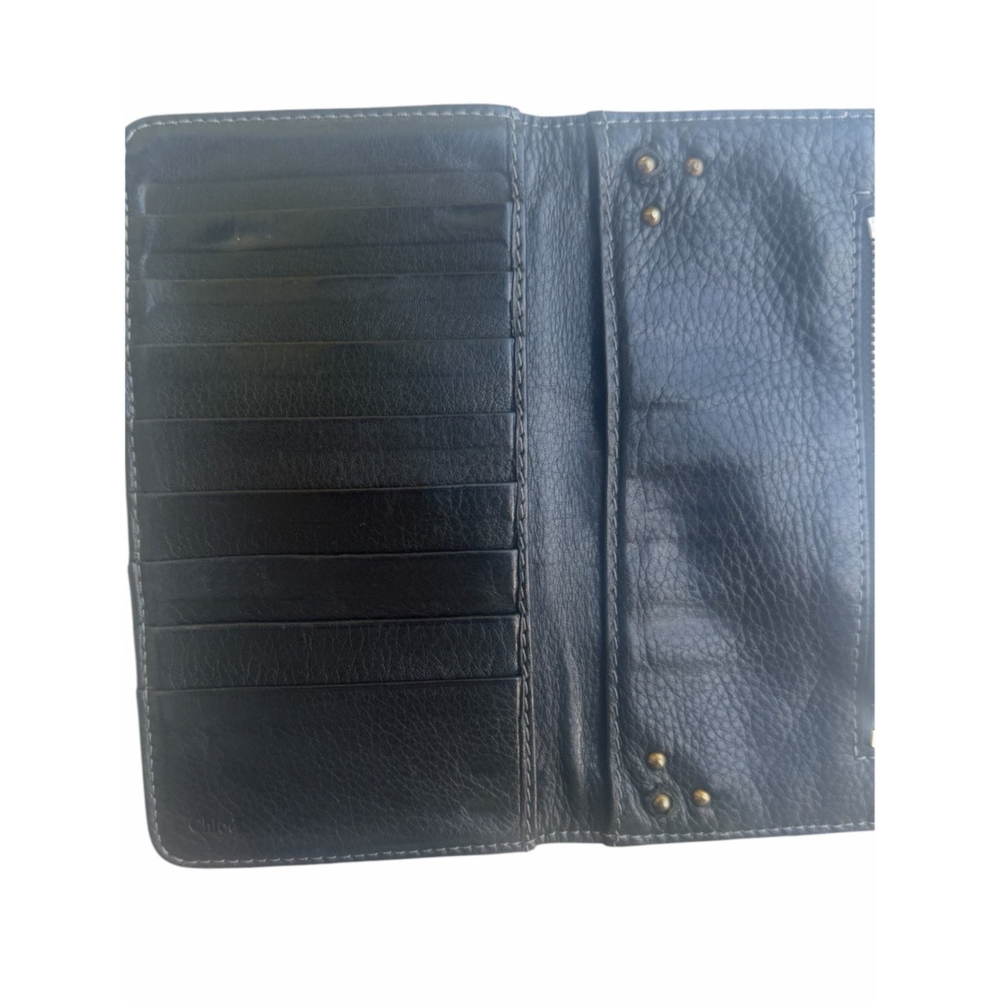 CHLOÉ Paddington Black Leather Continental Wallet w/ Original Padlock & Key Y2K