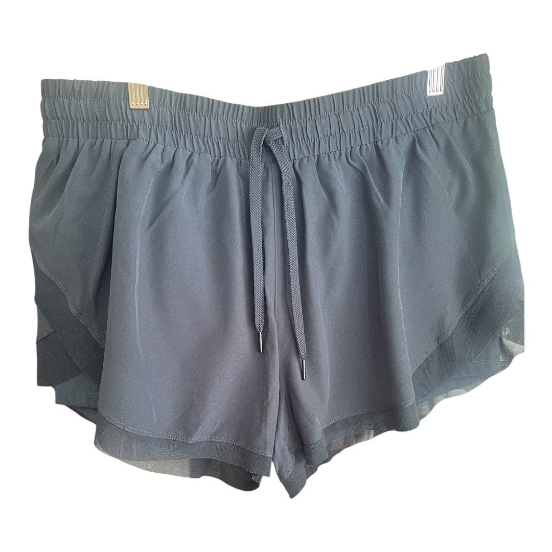 NEW Halara Mid Rise Drawstring Contrast Mesh 2-in-1 Flowy Running Shorts 3"'