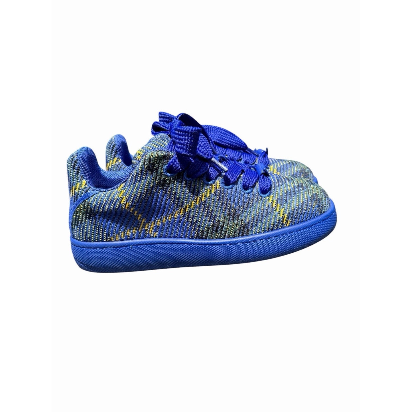 NEW Burberry Bright Navy Knit Low Top Trainers Sneakers  Men's EU 42 US 9  Italy