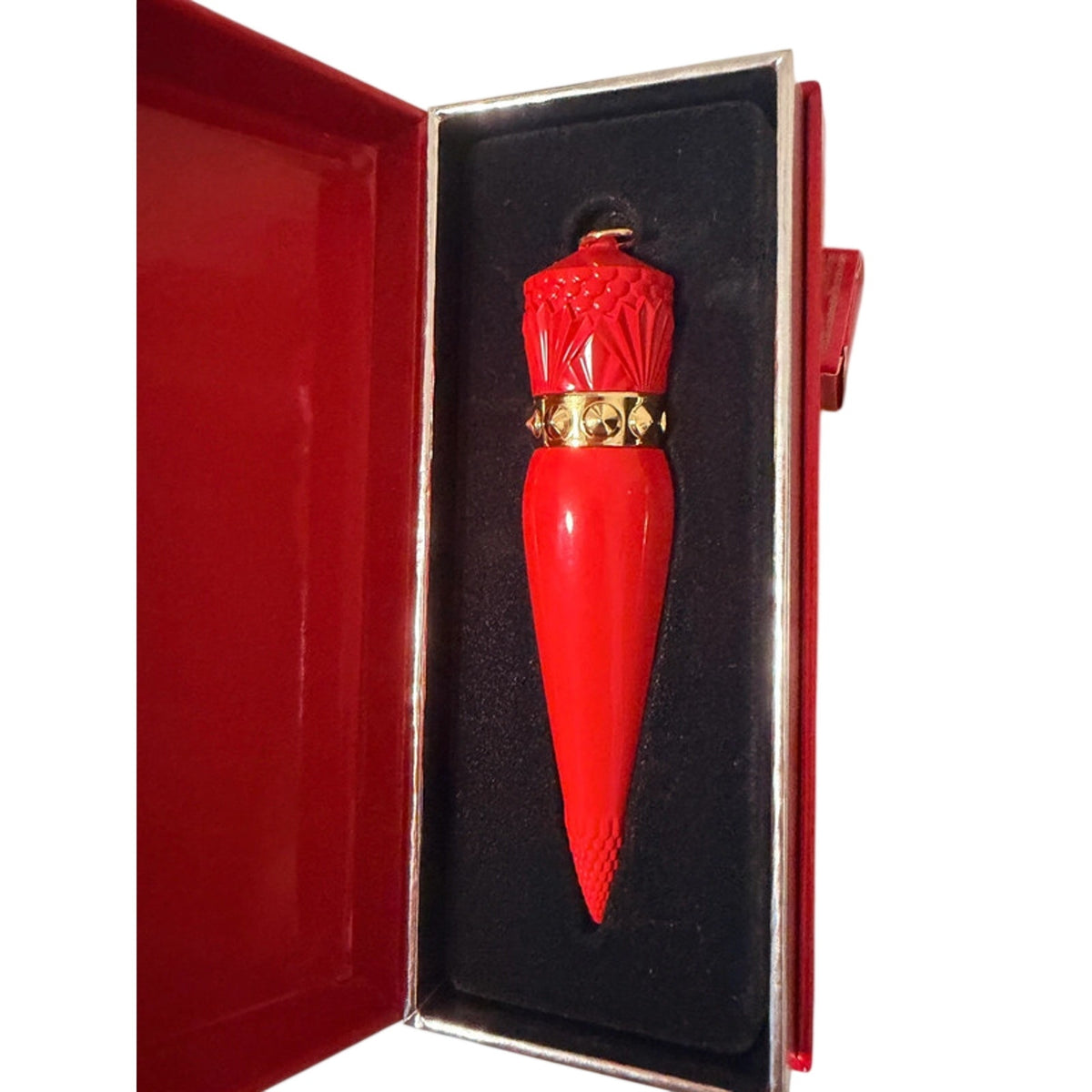 Christian Louboutin Red Refillable Lipstick Case + Papaya Nouba 531G