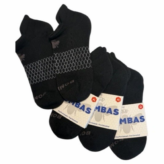 Bombas Women’s Size M - Shoe Size 7-9.5 - Black Athletic Socks 4 Pack Men’s 6-9