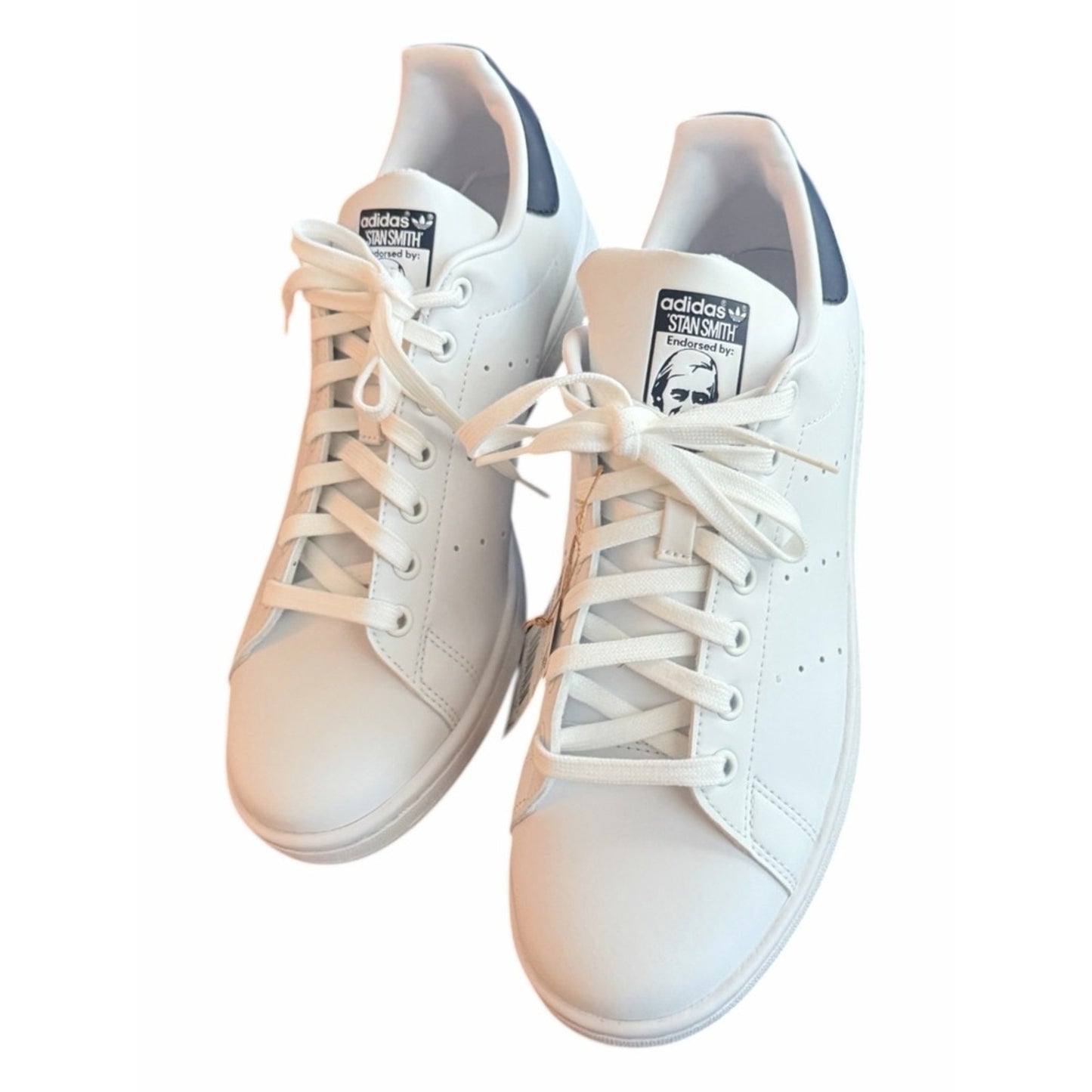 Adidas Stan Smith White Navy Leather Sneakers Women’s 11 NIB