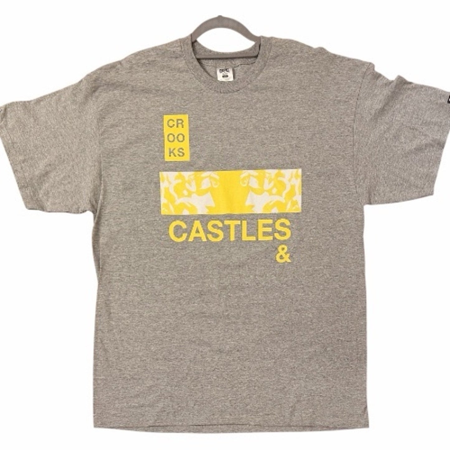 Crooks & Castles Men's XL Graphic T-Shirt Heather Gray Yellow NWOT