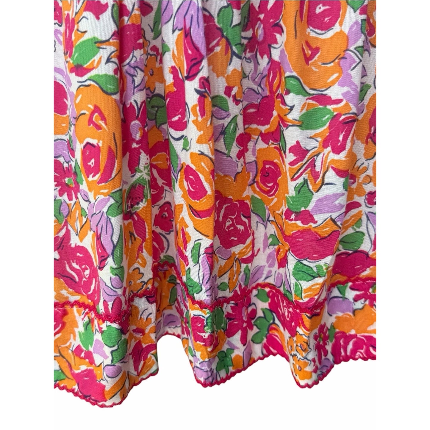 Poupette St. Barth Amora Mini Dress Orange Rose Floral NWT Large Button Front