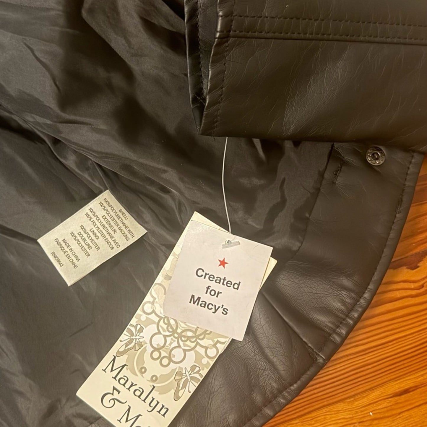 Vegan Leather Moto Jacket (Women’s L) Zip Front Black NWT