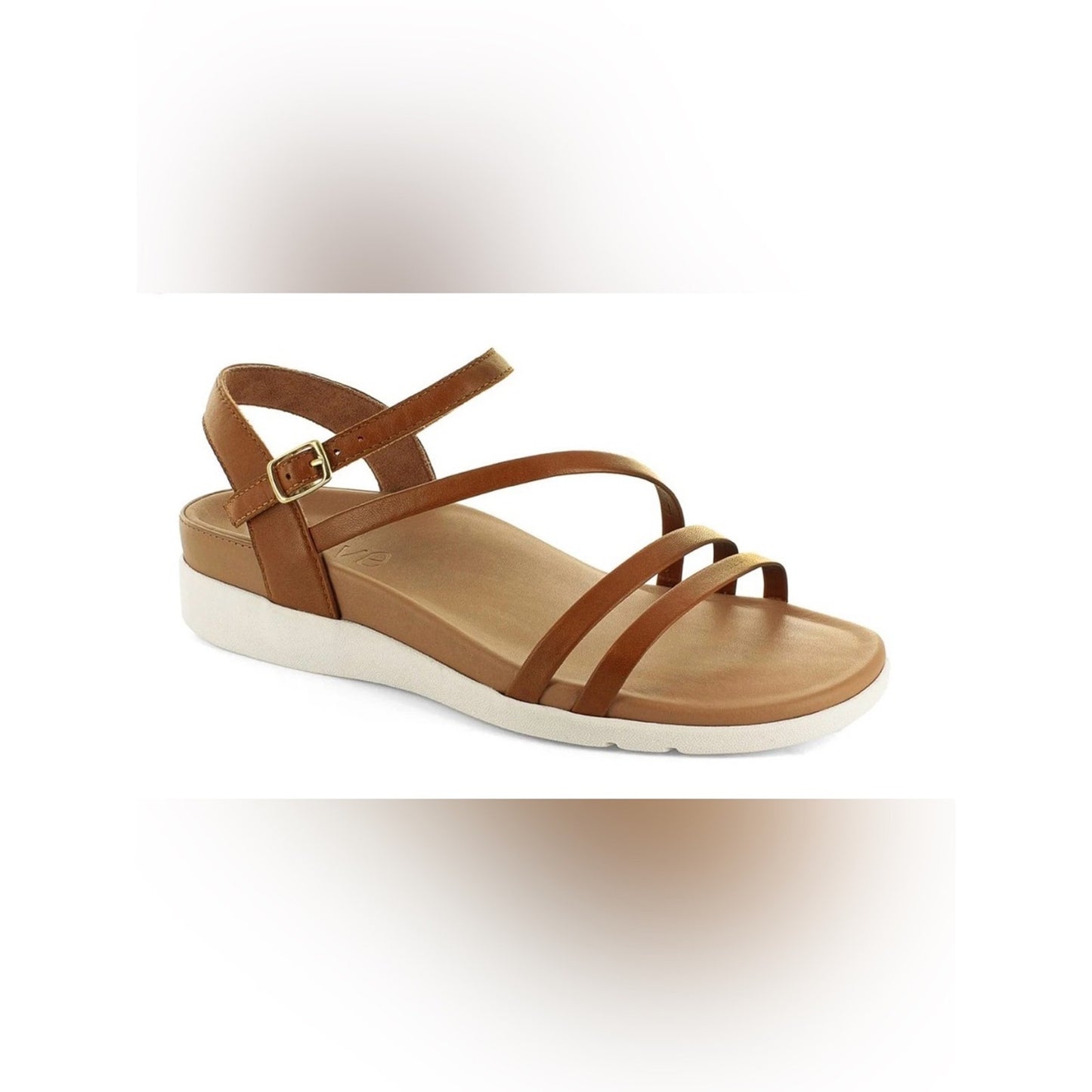 Strive Angular Comfort Sandals Tan Leather Size 7 NIB Every day Wear