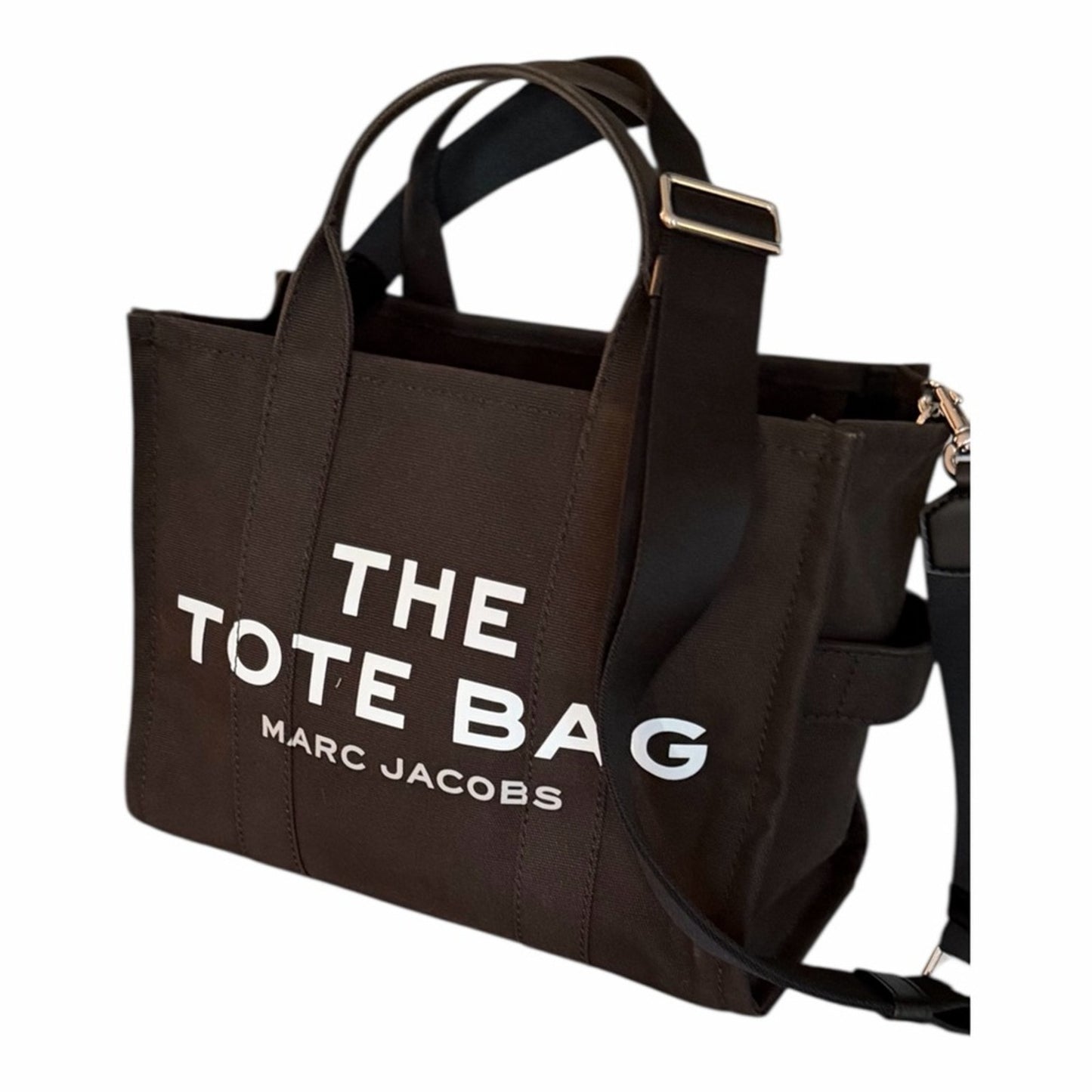 Marc Jacobs The Tote Bag "Medium" Black Canvas Crossbody Tote NWT