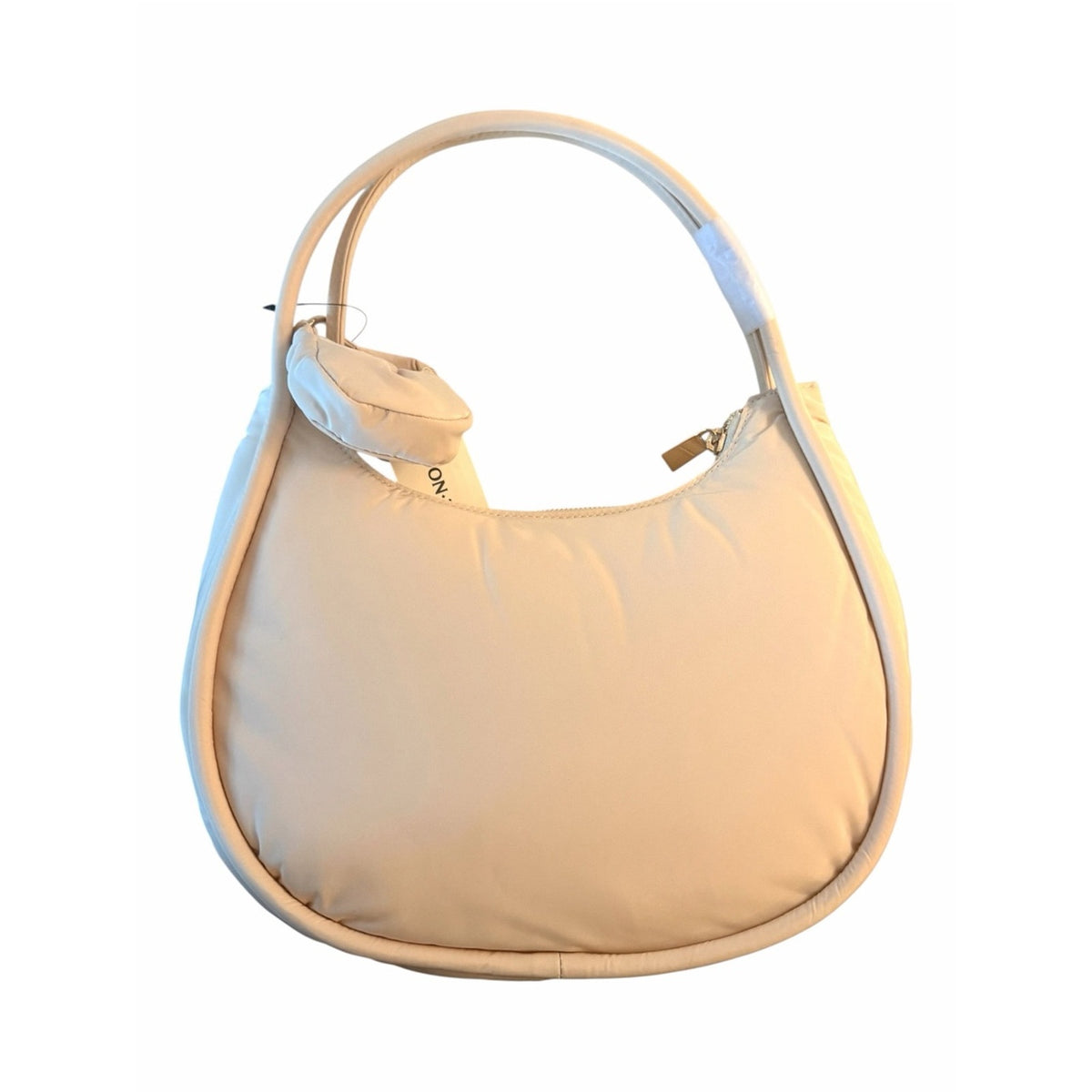 Nylon Puffer Bag -Hobo- Crescent Shoulder Bag Cold Cream NWT