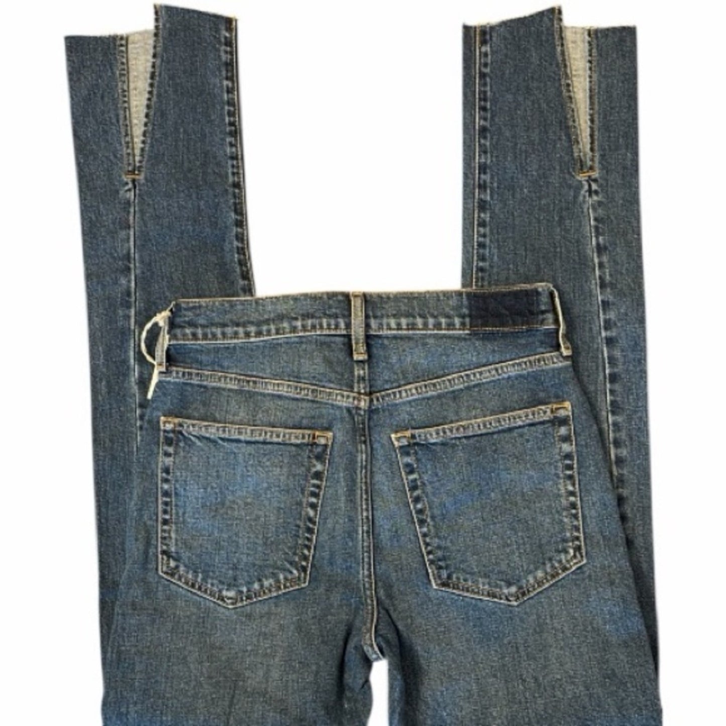 NWT Etica Rialto Twisted Seam Slim Split Hem Jeans Womens Size 27 Blue Denim