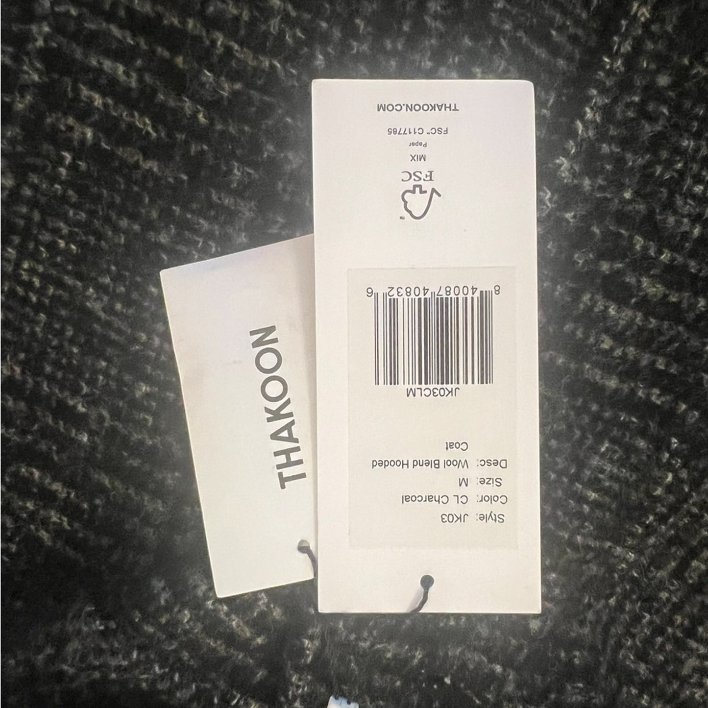 THAKOON Hooded Tweed Coat Blazer Gray Women’s New