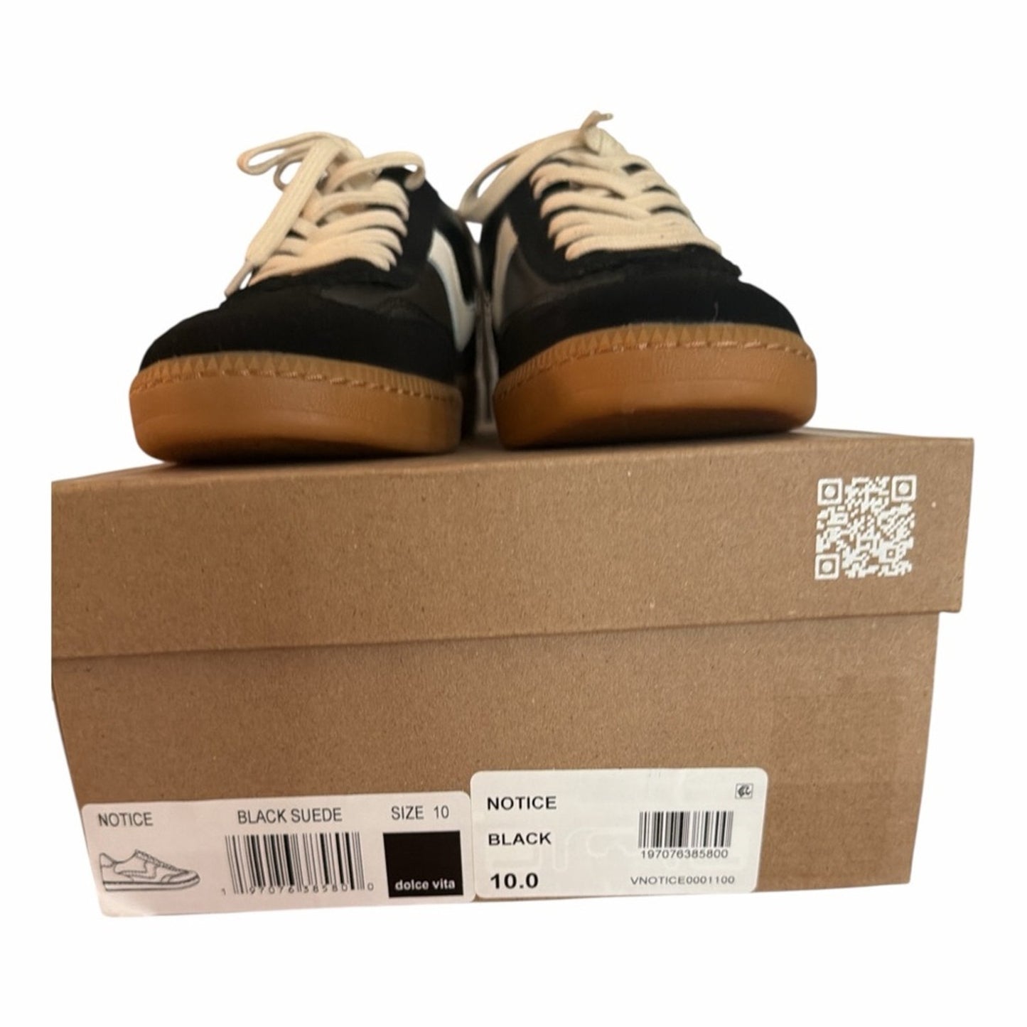 Dolce Vita Notice Retro Sneakers Black White Gum Sole NIB Women’s Size 10