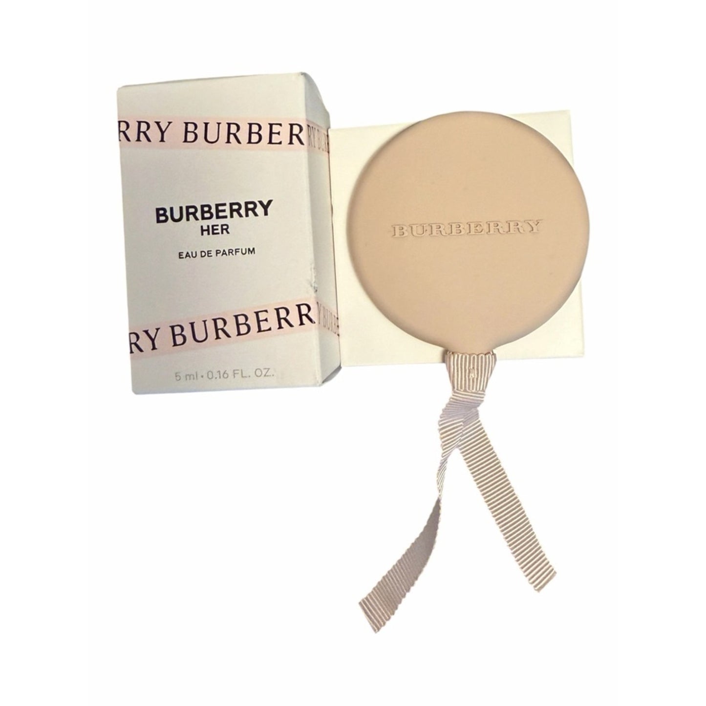 Burberry Her Mini Perfume 5ml + Burberry Compact Mirror Gift Set NIB