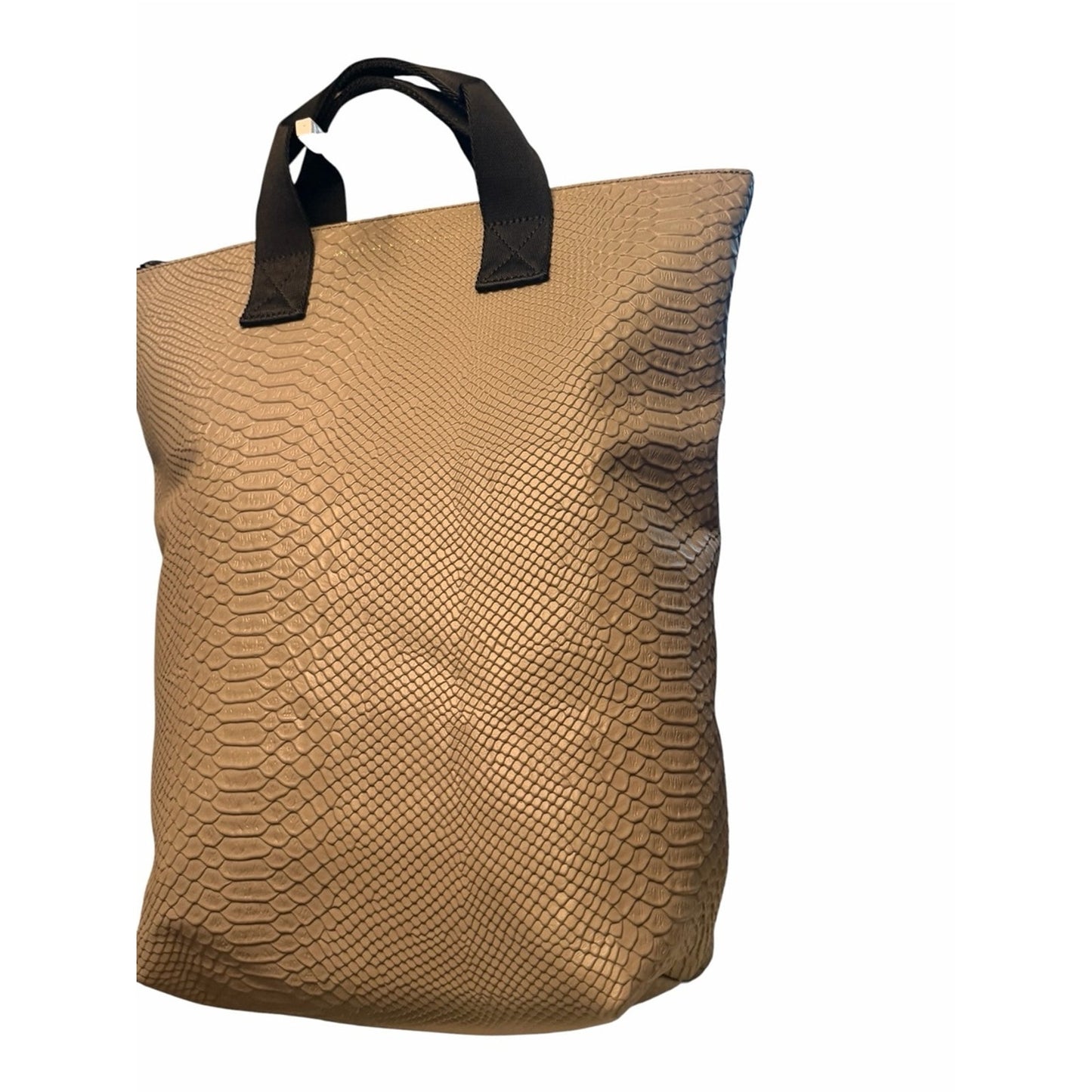 Ampersand As Apostrophe Taupe Python Leather Backpack - Tote Large Unisex NWT