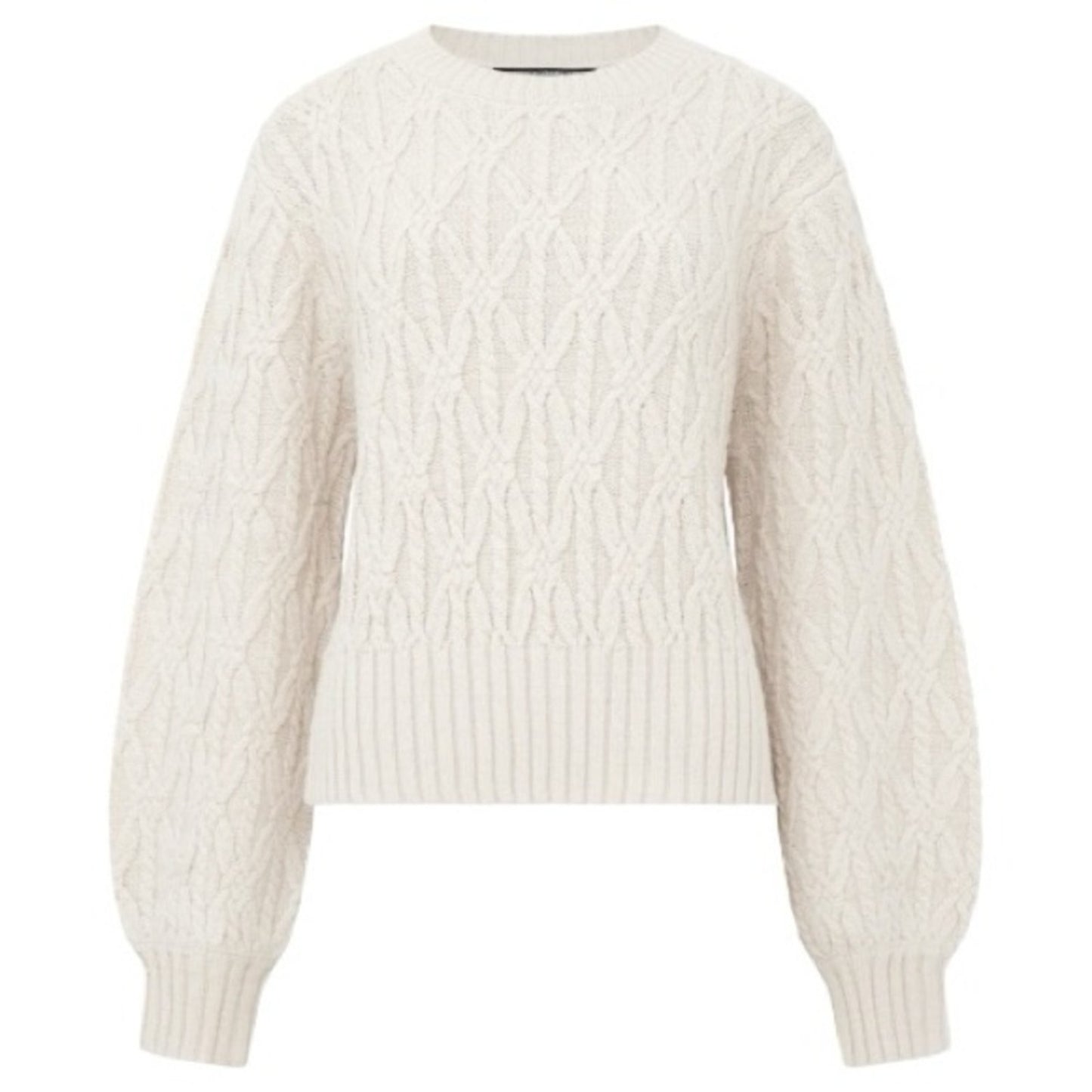 French Connection Layon Jini Cable Crewneck Cream Sweater Size M
NWT