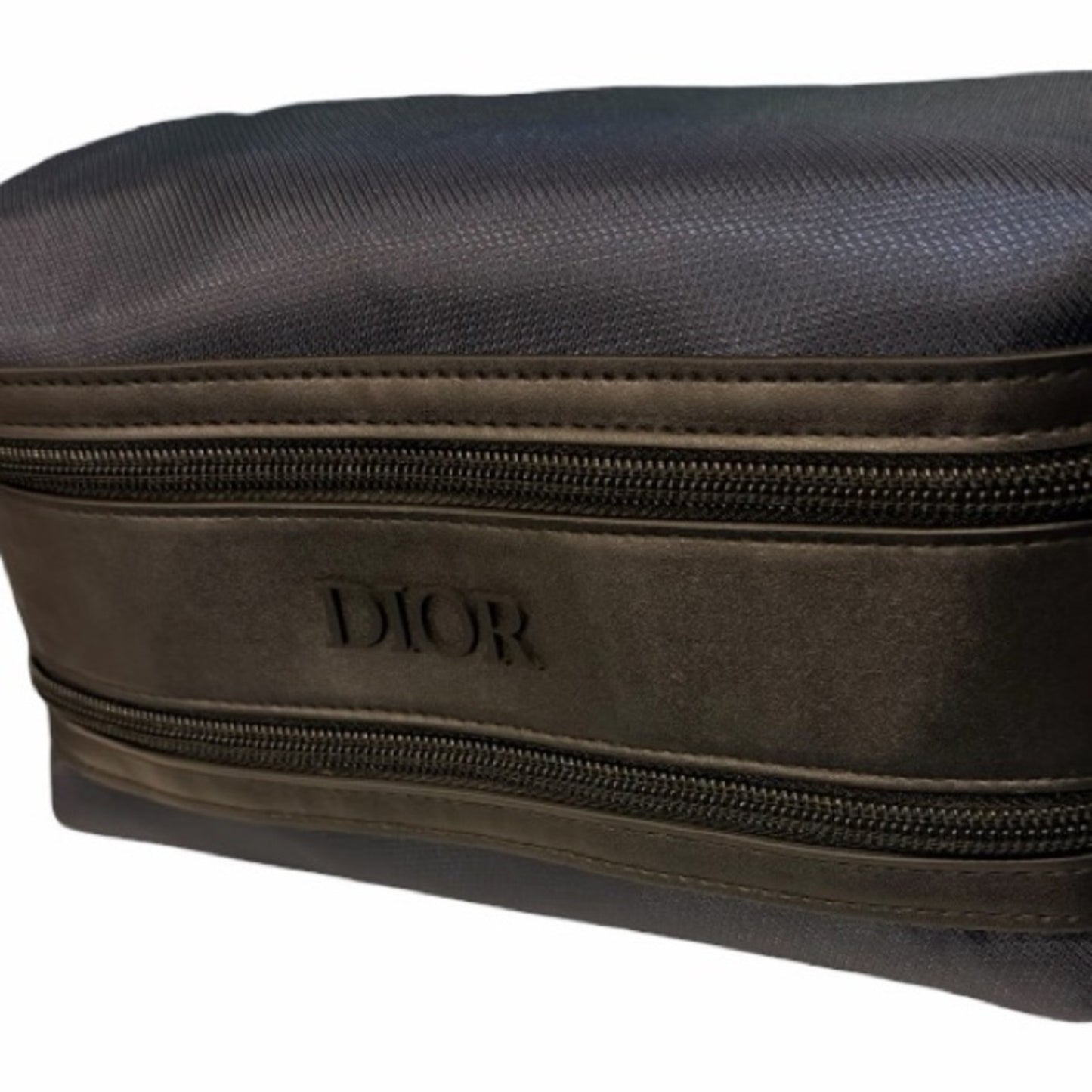 Dior Men’s Toiletry Bag Navy Canvas Faux Leather Insulated Dopp Kit NIB