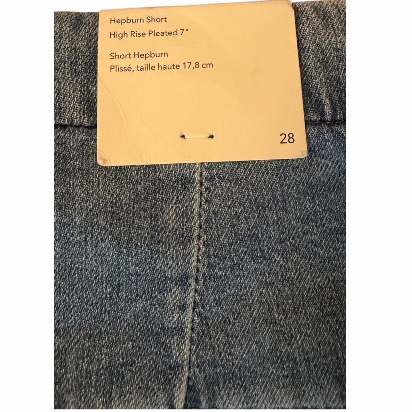 DL1961 Hepburn Pleated Denim Shorts 28 NWT High Rise Wide Leg