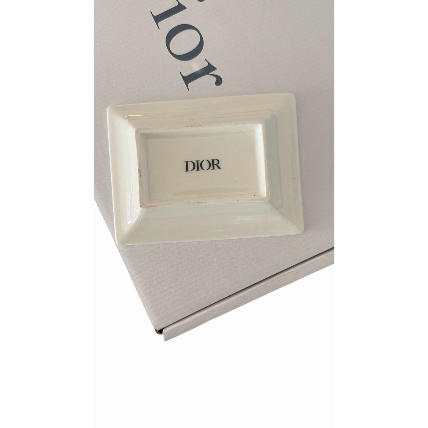 Christian Dior Paris Porcelain Soap Dish Green Botanical Bathroom Tray