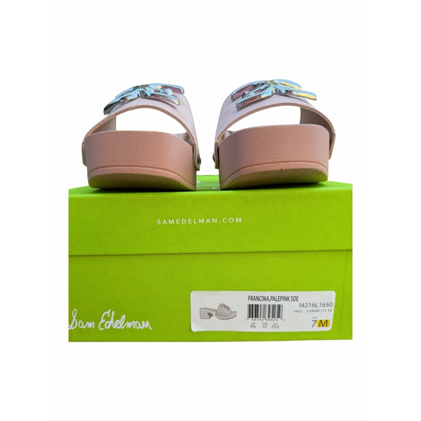 Sam Edelman Francina Pale Pink Platform Mule -Clog Scandi Sandals Size 7 NIB