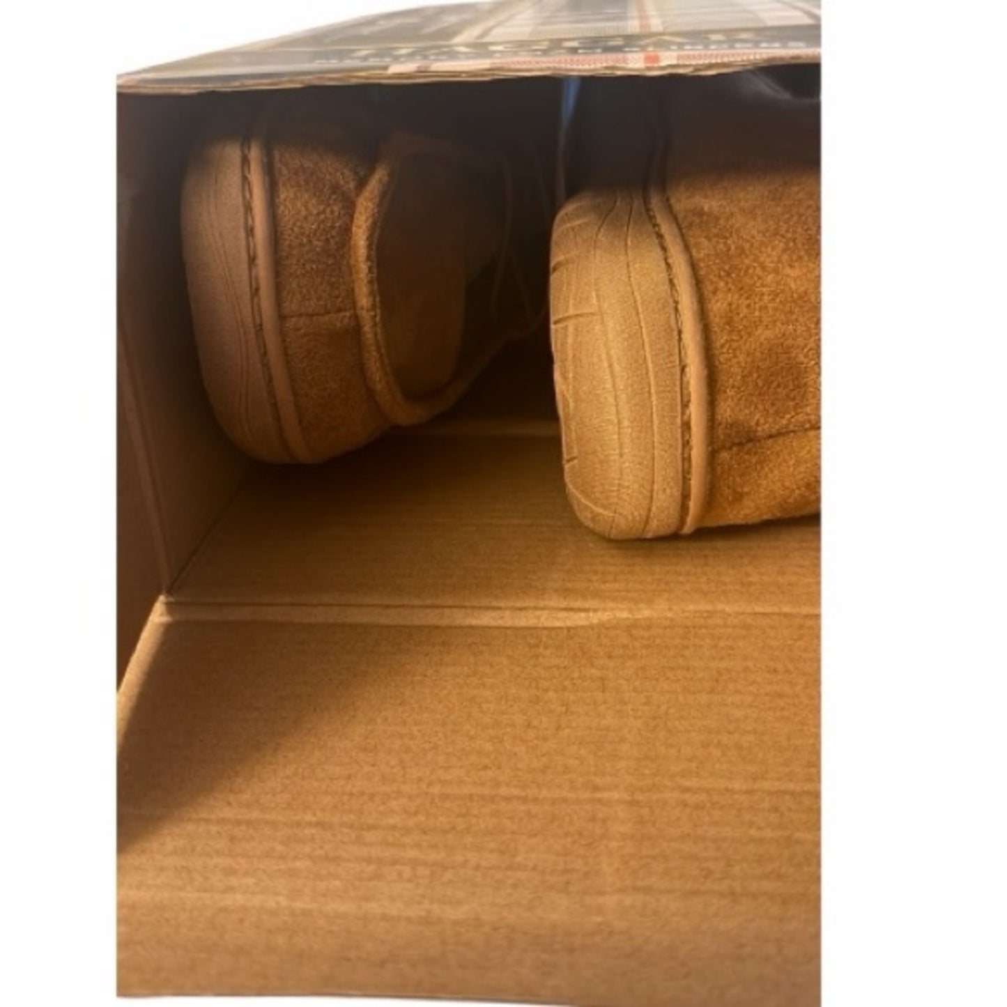 Haggar Men’s Memory Foam Chukka Slippers Tan Microsuede Size 8–9 NIB