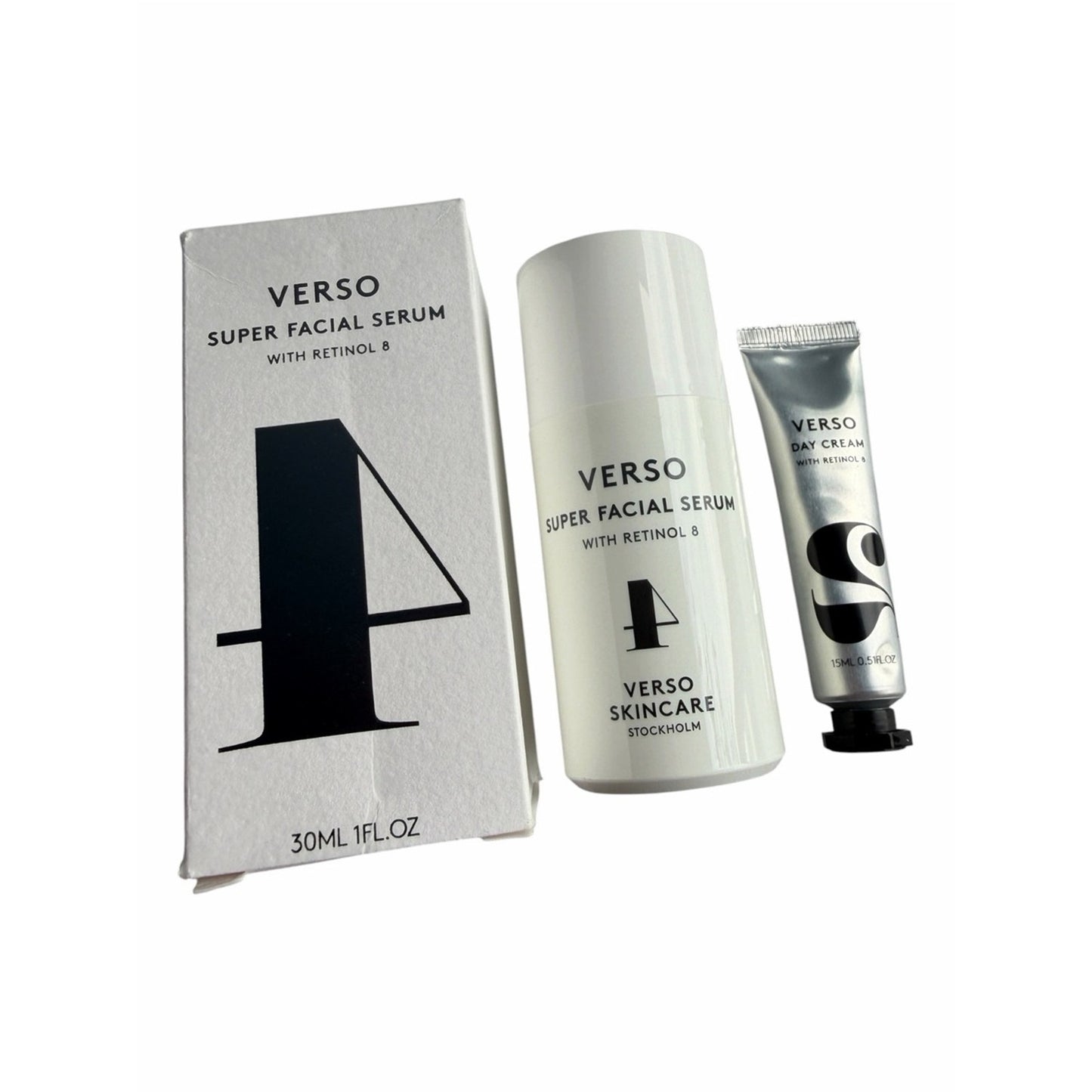 Verso Super Facial Serum Retinol 8 30ml NIB + Day Cream Bonus