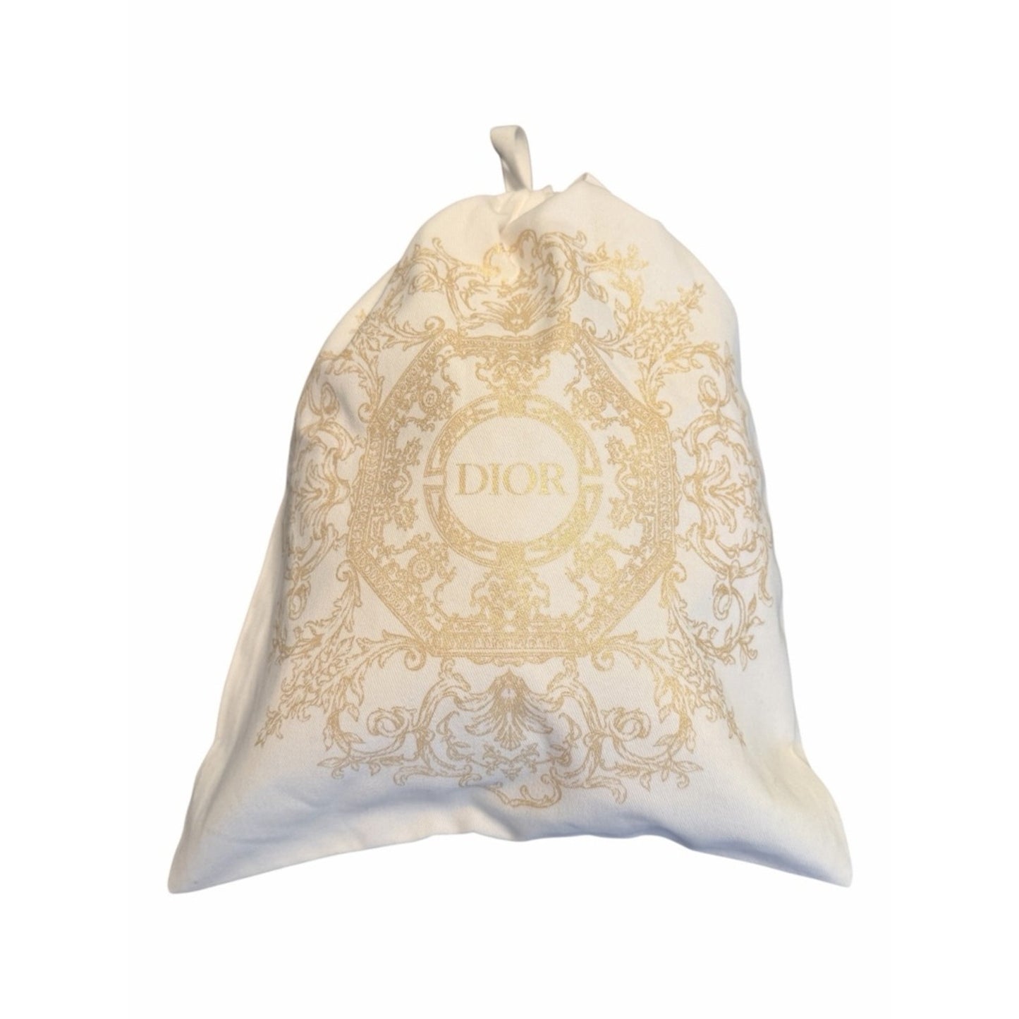 Dior Gold Toile Drawstring Pouch | Luxury Mini Bag Cosmetic Travel Case Giftable