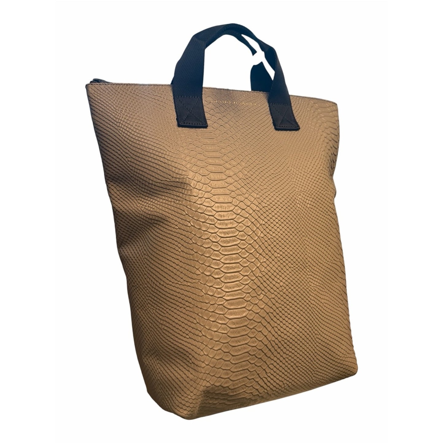 Ampersand As Apostrophe Taupe Python Leather Backpack - Tote Large Unisex NWT