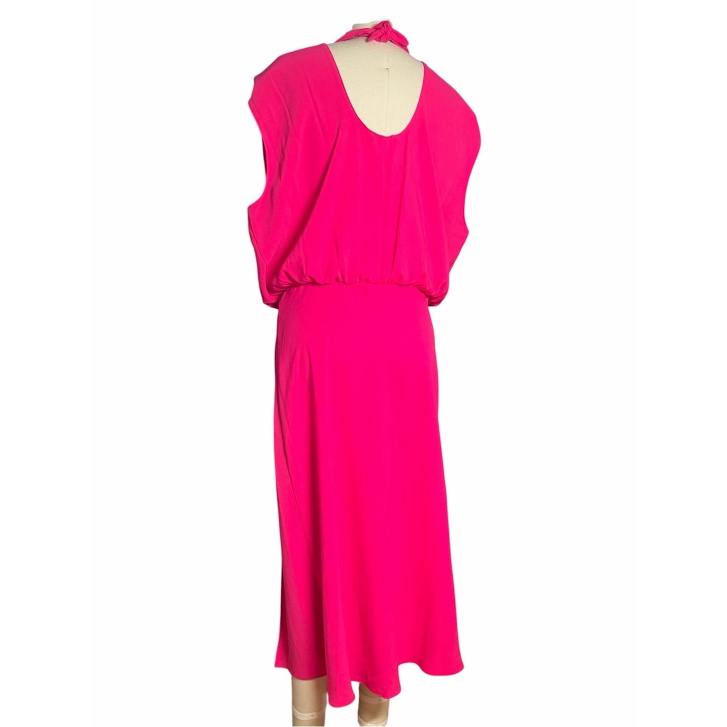 Amanda Uprichard Franny Hot Pink Midi Dress NWT XL Wedding Guest Cocktail