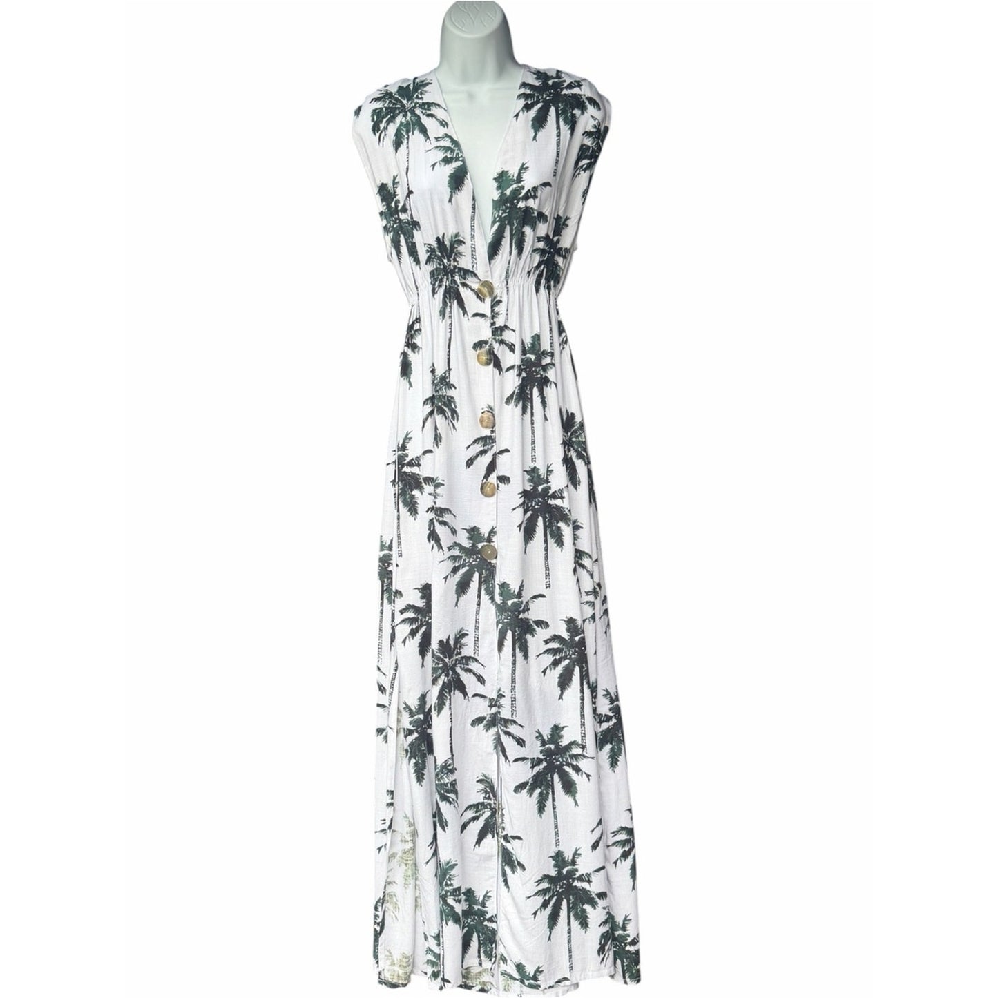 Tiare Hawaii NWT Palm Print Maxi Dress S/M/L- Resort Vacation