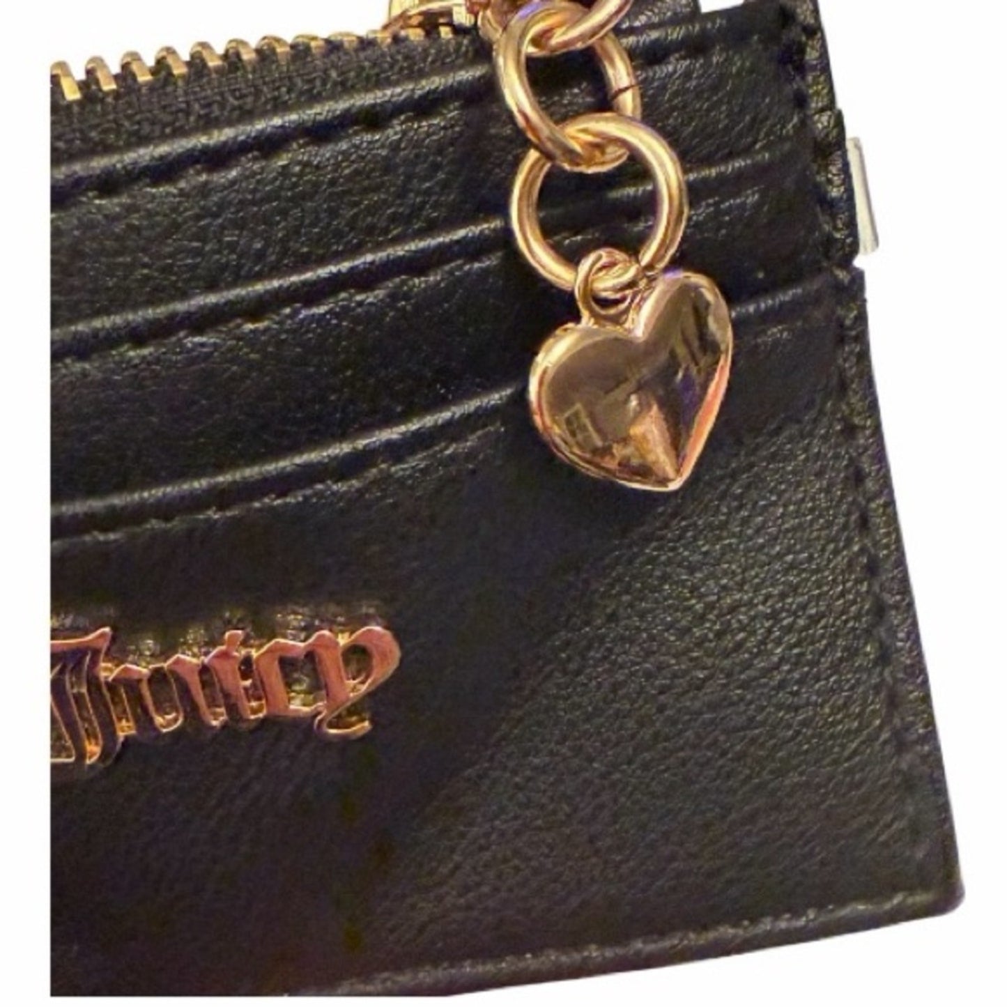 Juicy Couture Black Card Holder with Gold Accents