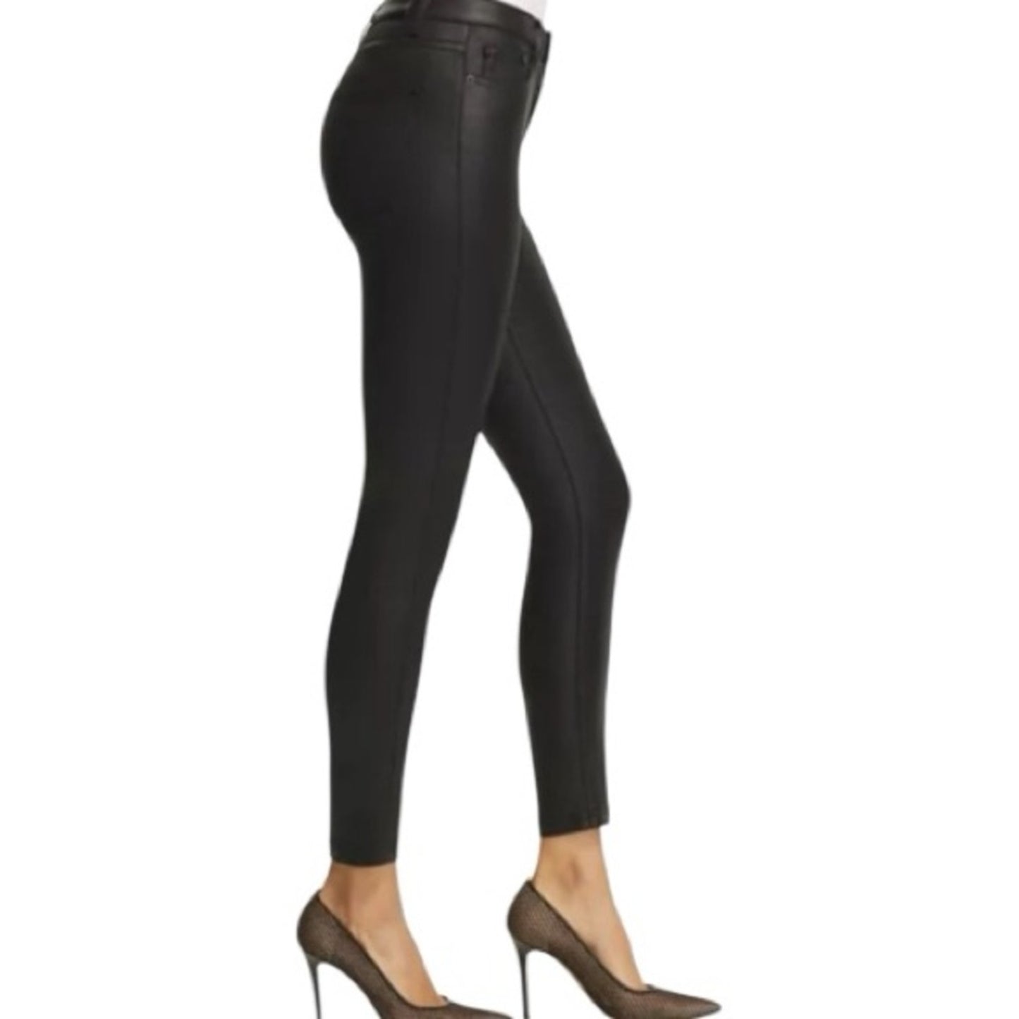 THE KOOPLES Black Faux Leather Effect FRANKY DENIM Women’s  Size 26  NWT