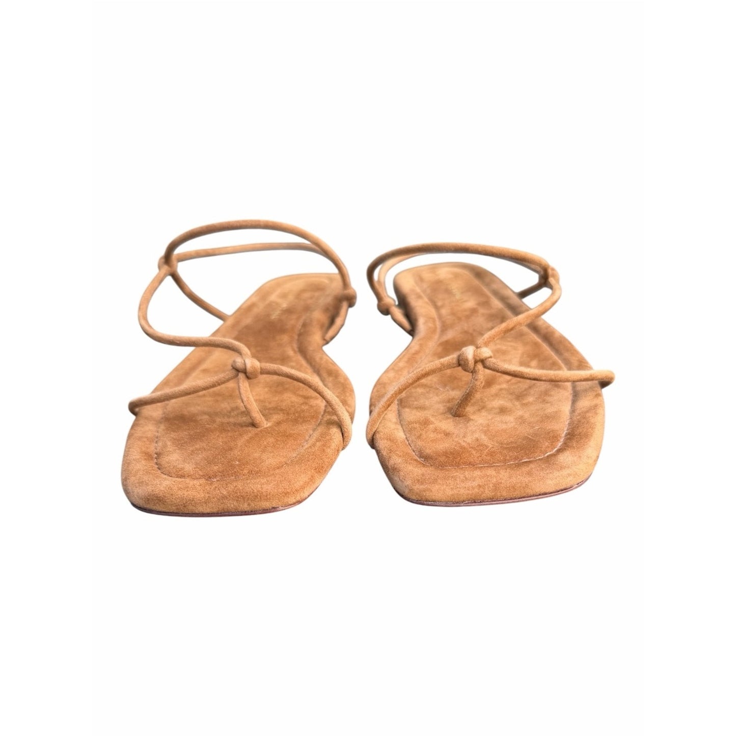 Loeffler Randall Eleanor Cacao Suede Flat Sandals Size 9.5 NIB