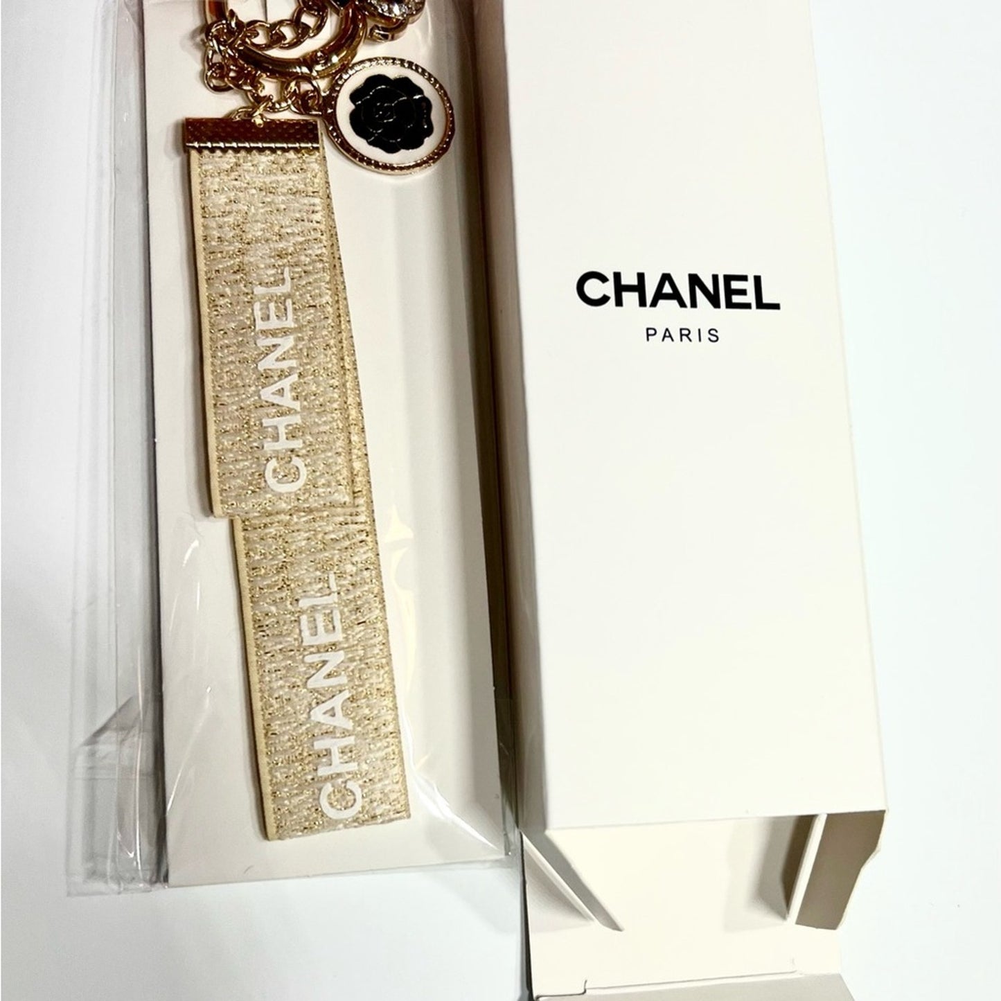 CHANEL Cream and Gold Key Holder 50th Anniversary - Bag Charm NIB