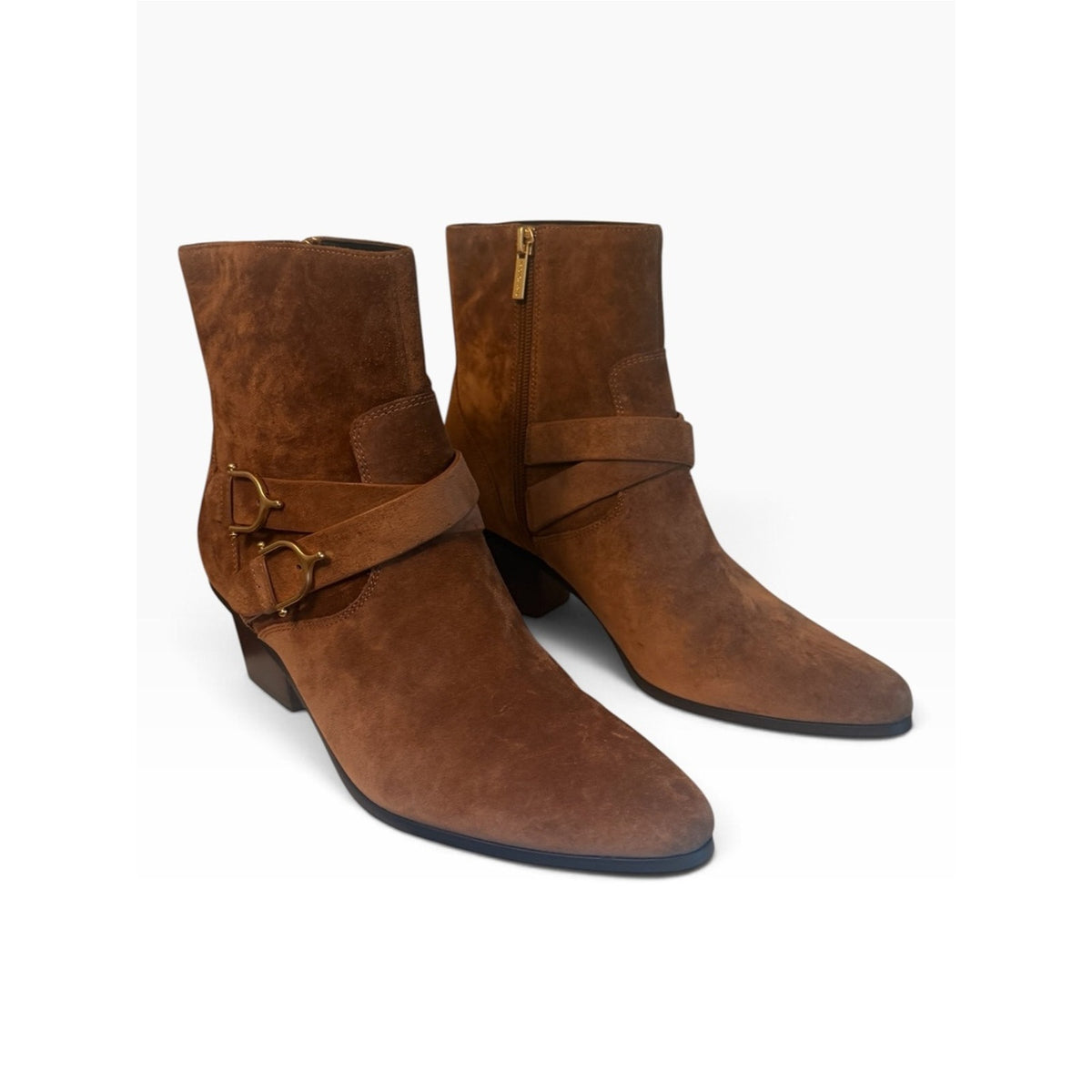 Veronica Beard Ashby Suede Moto Booties Hazelwood Brown Women’s 9.5 NIB
