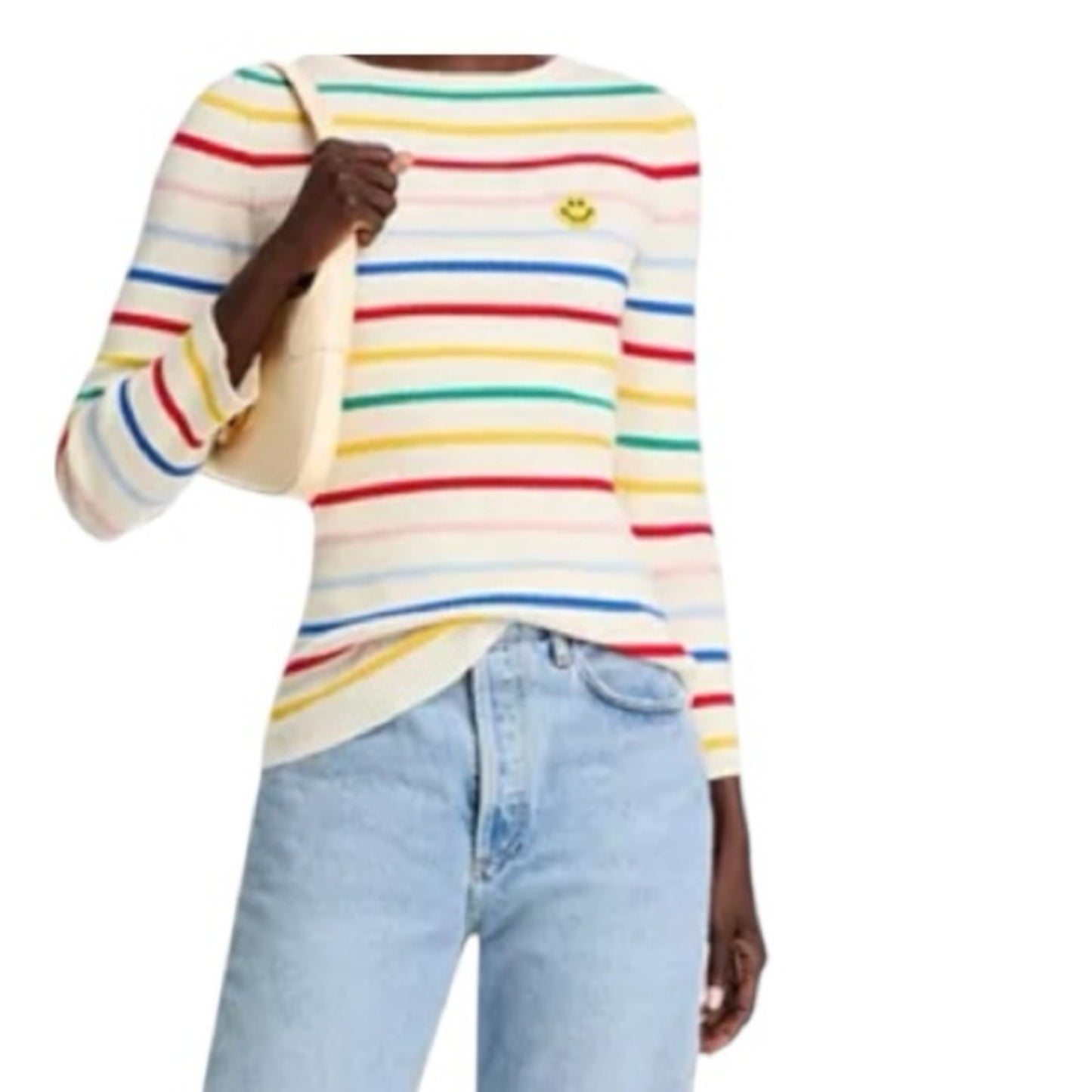 Joshua’s Smiley Premium Crew Neck Striped Women’s Sweater Size XL New