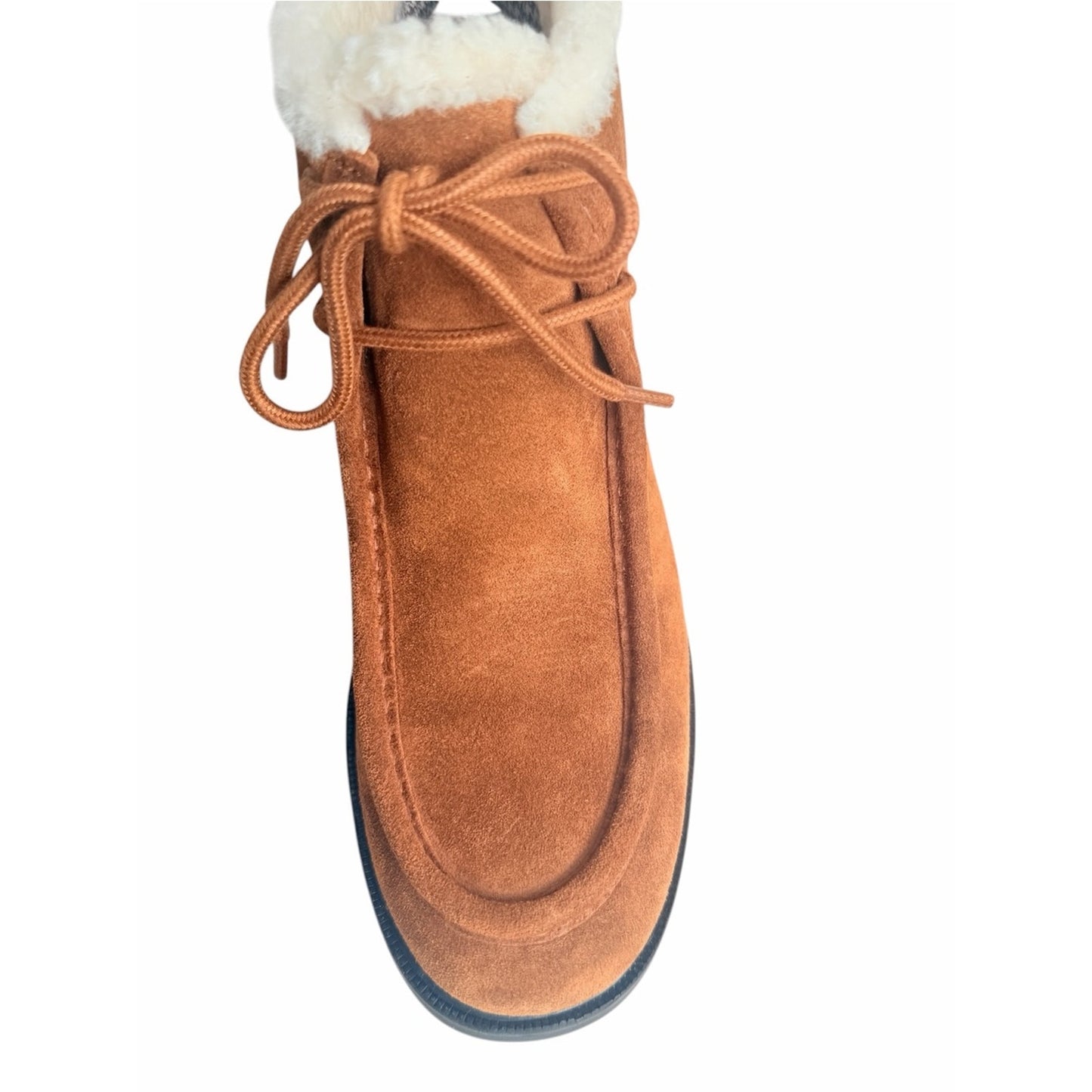 Vince Sierra Lace-Up Suede Boots Elmwood Shearling Lined NIB Sz 9