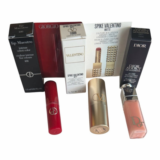 Luxury Lip Mini Bundle Dior Valentino Armani | Travel Size Lipstick & Gloss Set