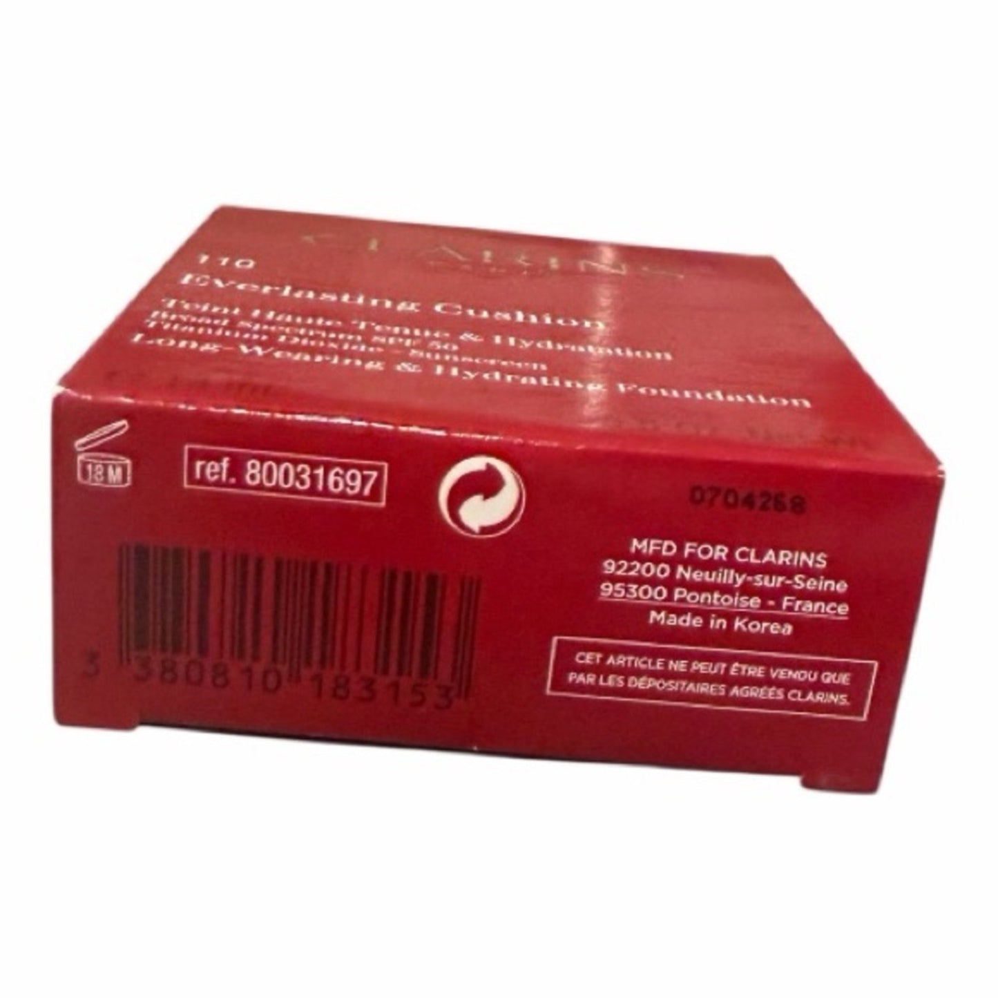 Clarins Everlasting Cushion Foundation SPF 50 110 Honey Full Size NIB