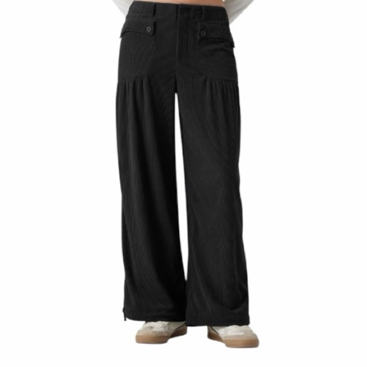 Halara Mid Rise Emerald Green Wide Leg Velvet Pants w/ Pockets NWT Size Med