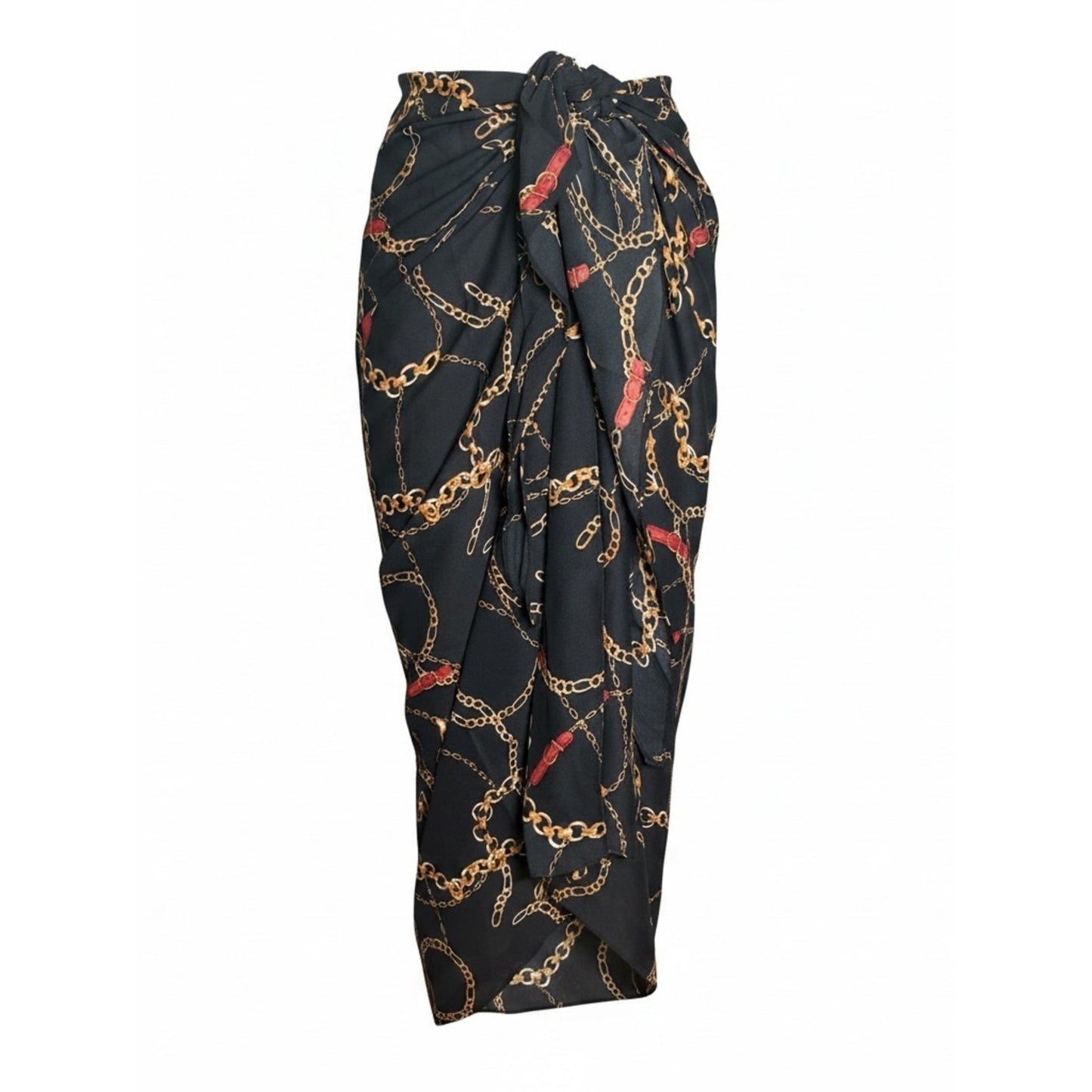 NWT Walter Baker Chain Print Sarong Wrap Skirt Beach Cover Up One Size Fits Most