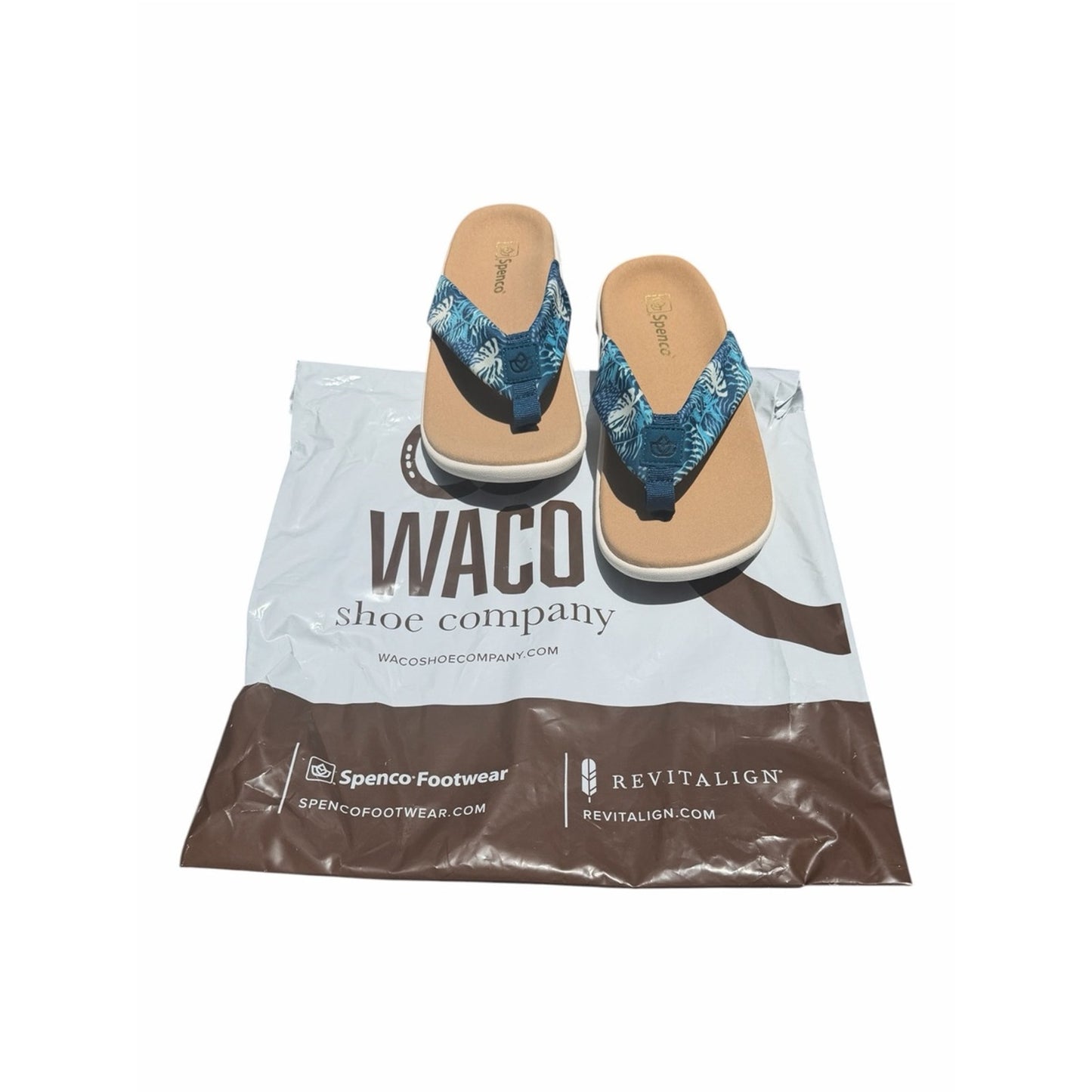 SPENCO Yumi Tropical Print Orthotic Flip Flop Sandals Women’s Size 9 New