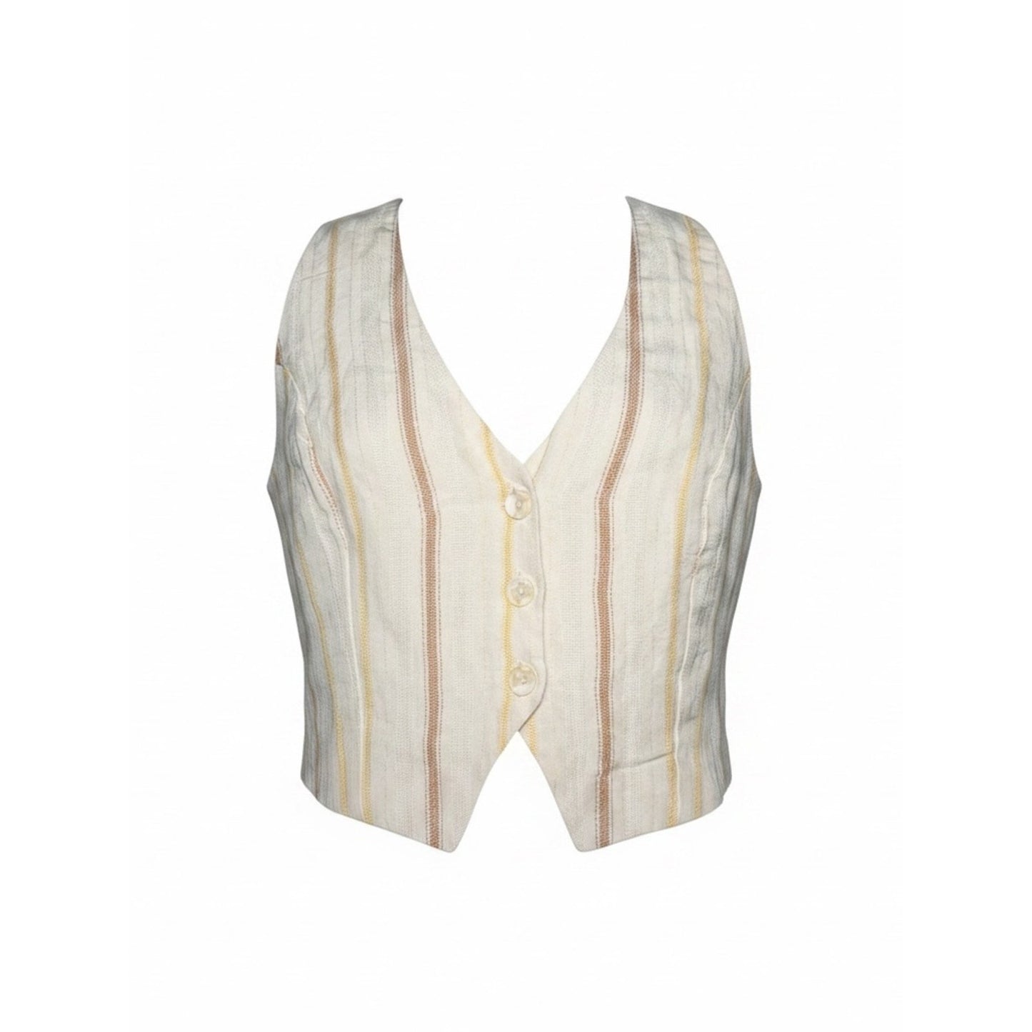 L*Space Beach House Vest NWT Medium Backless Halter Linen Blend Tie Crop Top