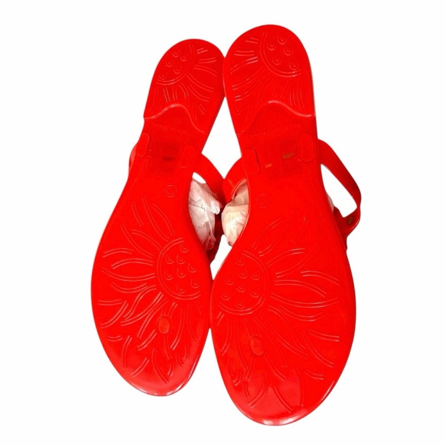 Jack Rogers Collins Jelly Sandals Coral PVC Medallion Flip Flops Size 10 NIB