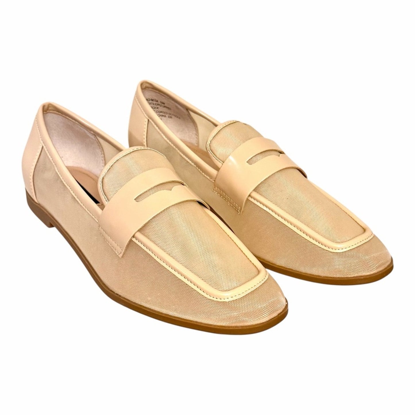 AQUA Neda Nude Loafers Size 10  Classic Academia Quiet Luxury Summer Flats