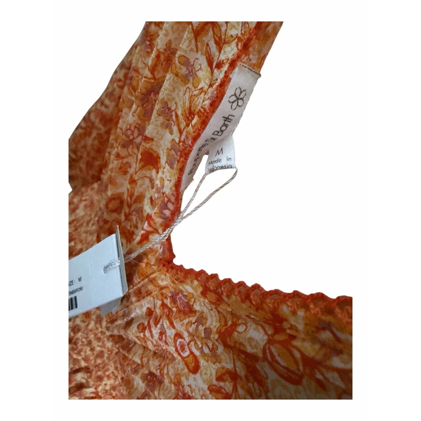 Poupette St Barth Annabelle V Orange Mayflower Floral Mini Dress M NWT