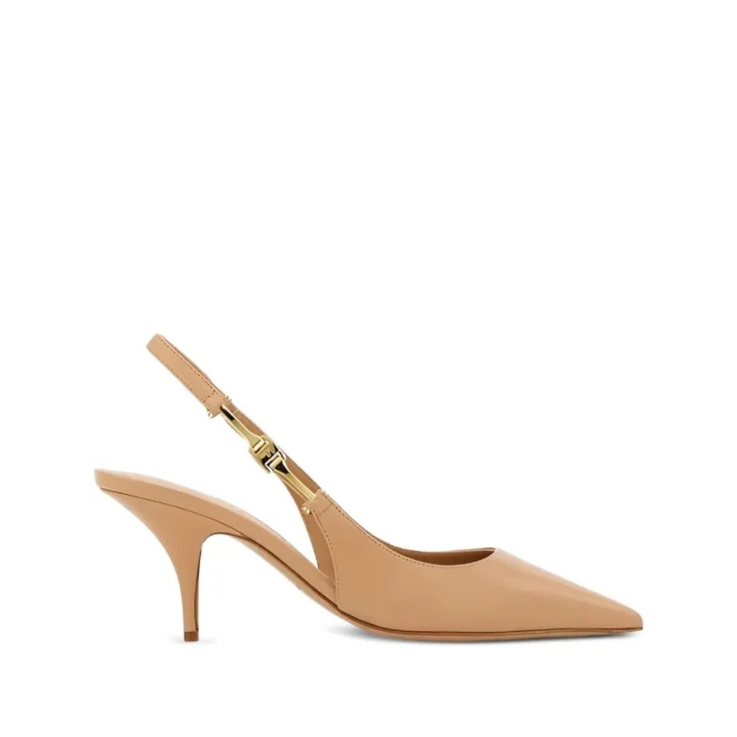 Ferragamo Tally 70 Amaretti Leather Slingback Pumps 8C Wide NIB