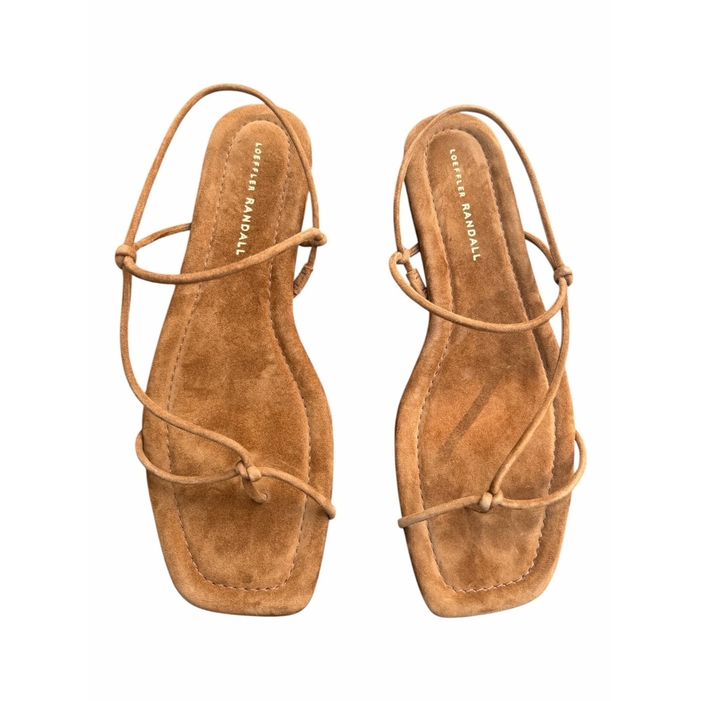 Loeffler Randall Eleanor Cacao Suede Flat Sandals Size 9.5 NIB