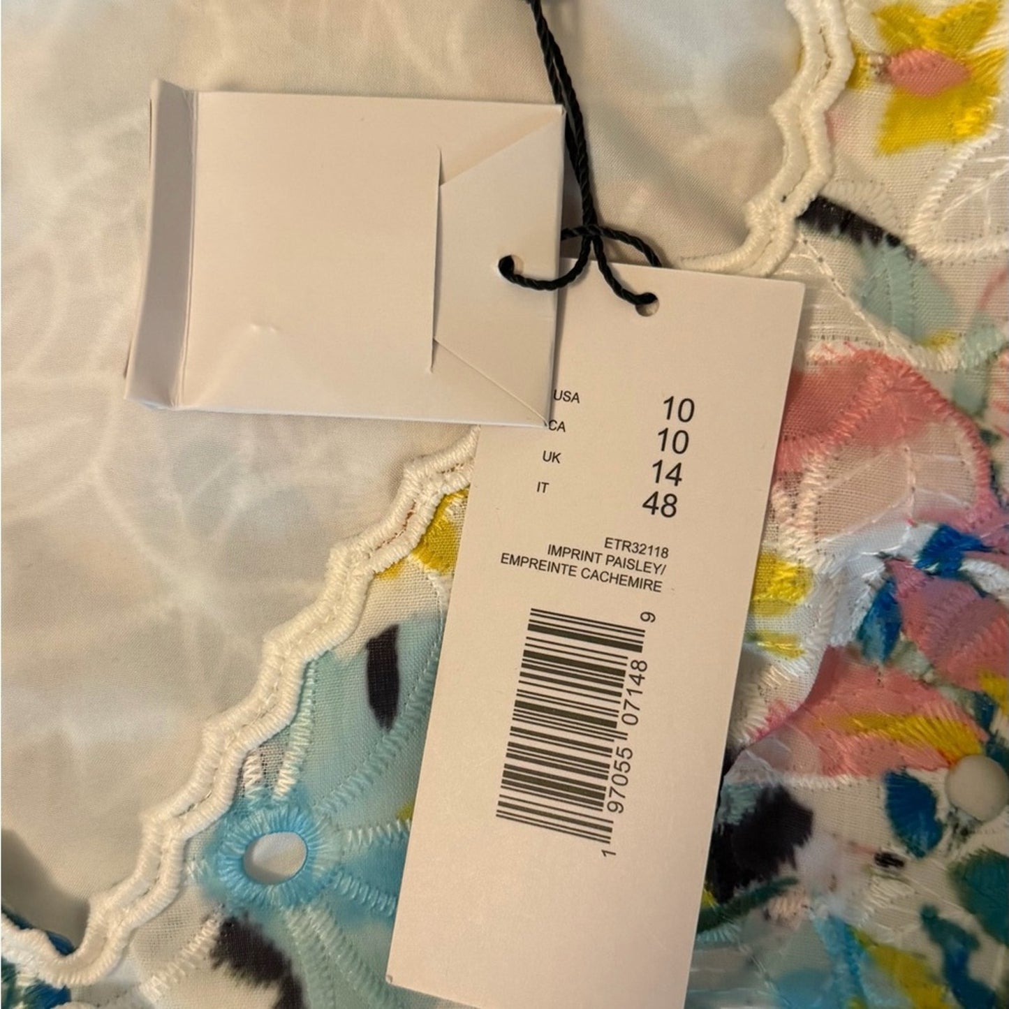 Elie Tahari Romantic Floral Eyelet Peplum Puff Sleeve Designer Top NWT Size 10